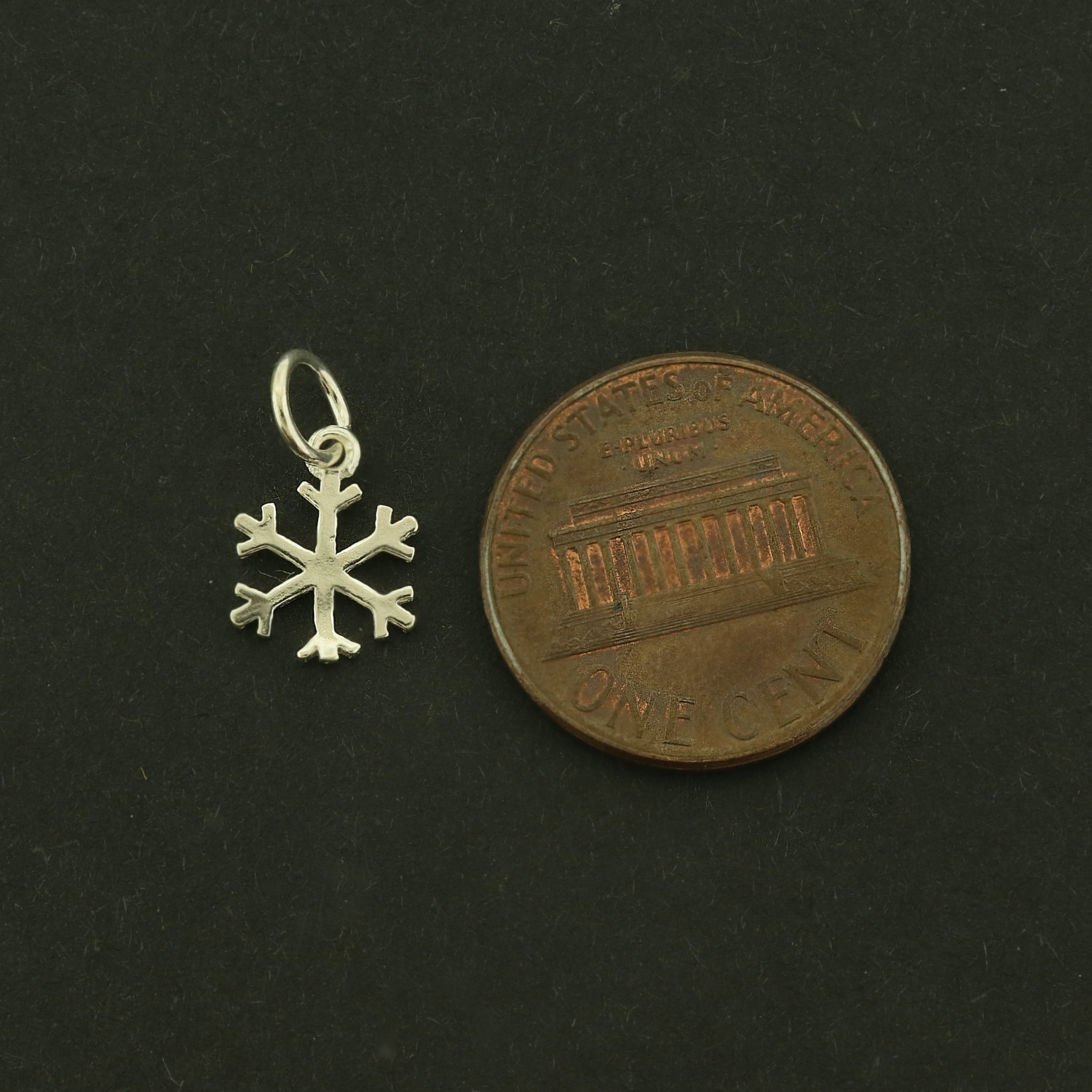 Snowflake Sterling Silver Charm - 2 Sided - ST087