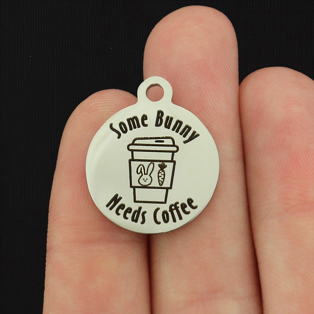 Breloques lapin en acier inoxydable - BFS001-6683