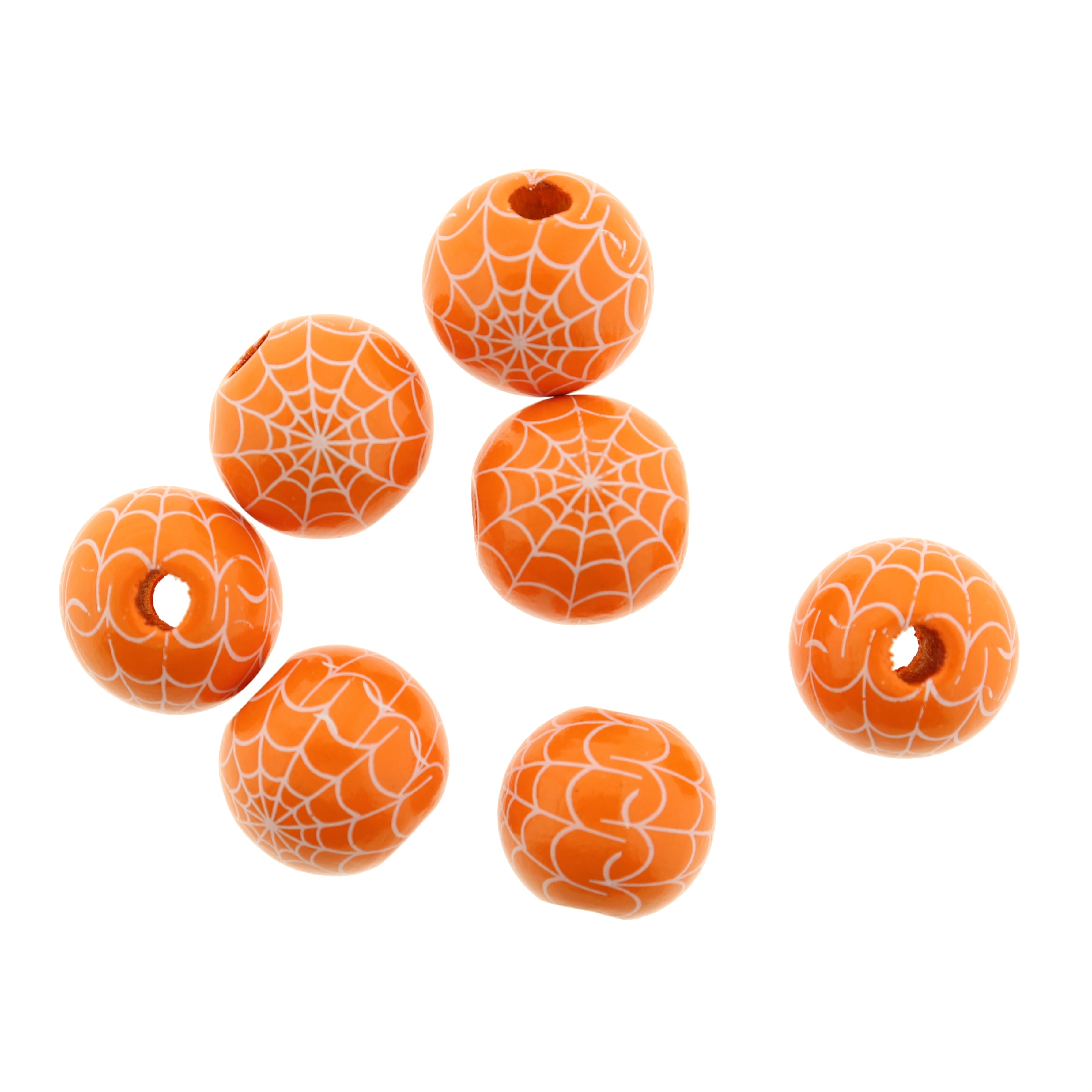 Spacer Wooden Beads 16mm - Spider Web - 10 Beads - Choose Your Color
