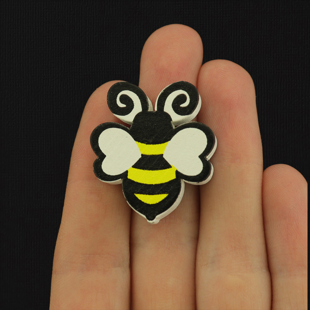 Spacer Wooden Beads 29.5mm x 26mm - Honey Bee - 5 Beads - BD196