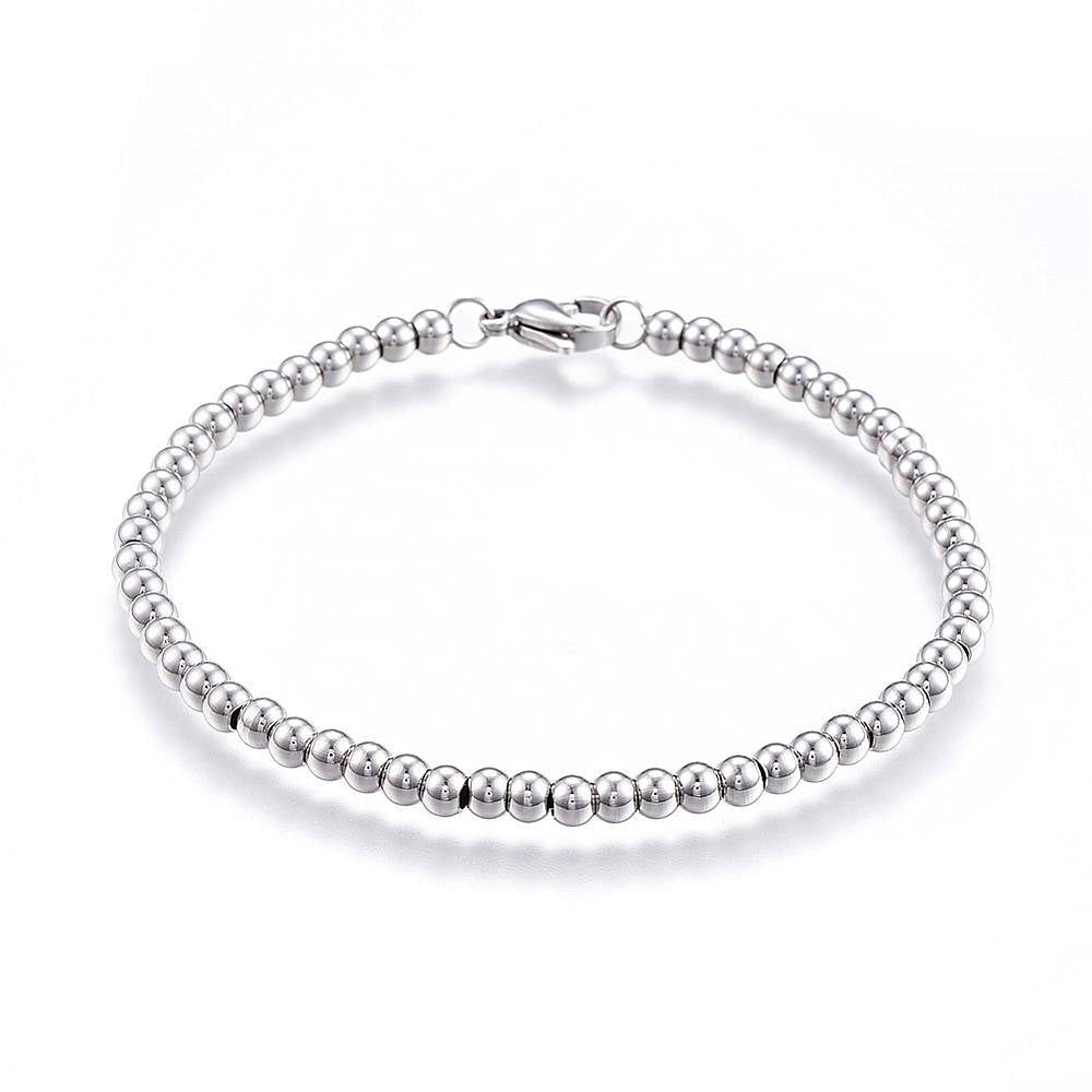 Stainless Steel Ball Chain Bracelet 7.48" - 4mm - 1 Bracelet - N428
