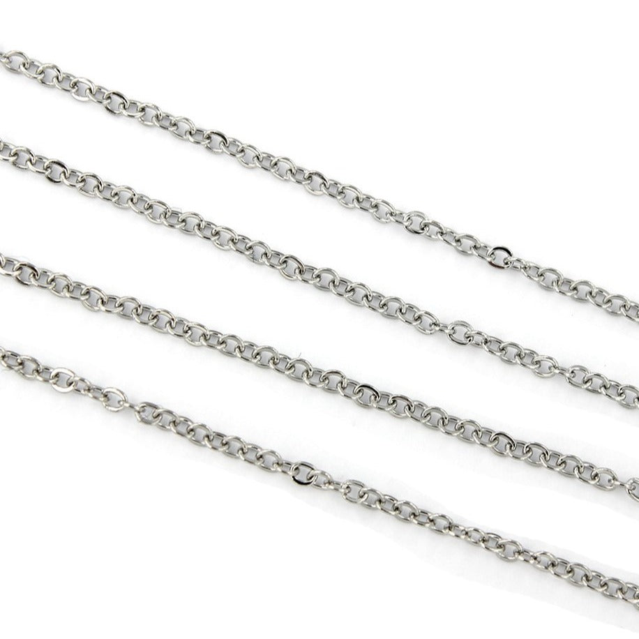 Chaîne câble en acier inoxydable BULK - 2,5 mm - Choisissez votre longueur - 1 mètre + - CH034