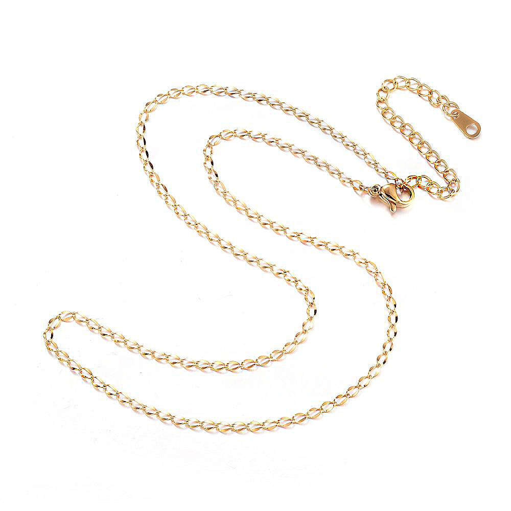 Colliers Gourmette en Acier Inoxydable 16" Plus Extender - 3mm - 10 Colliers - N406