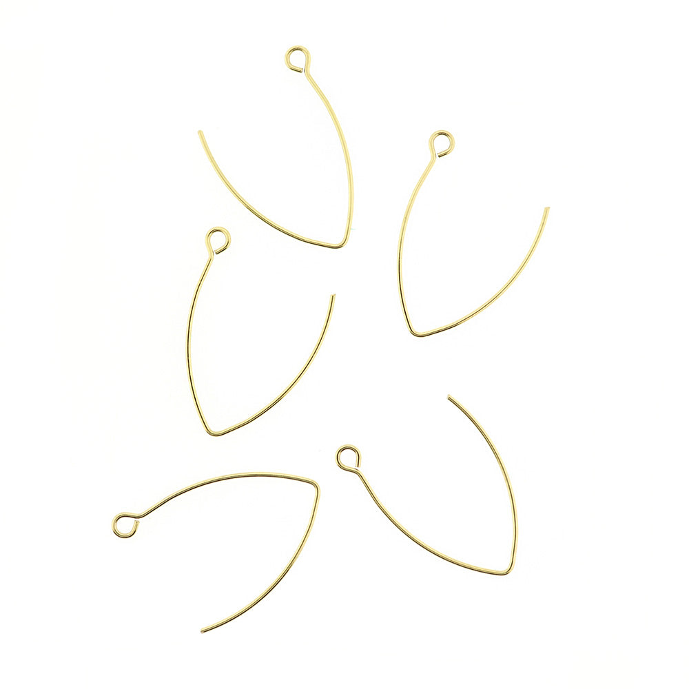 Stainless Steel Earring Wires - Wire Threader With Loop - 31mm - 10 Pieces 5 Pairs - Choose Your Tone