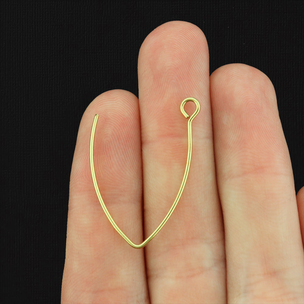 Stainless Steel Earring Wires - Wire Threader With Loop - 31mm - 10 Pieces 5 Pairs - Choose Your Tone