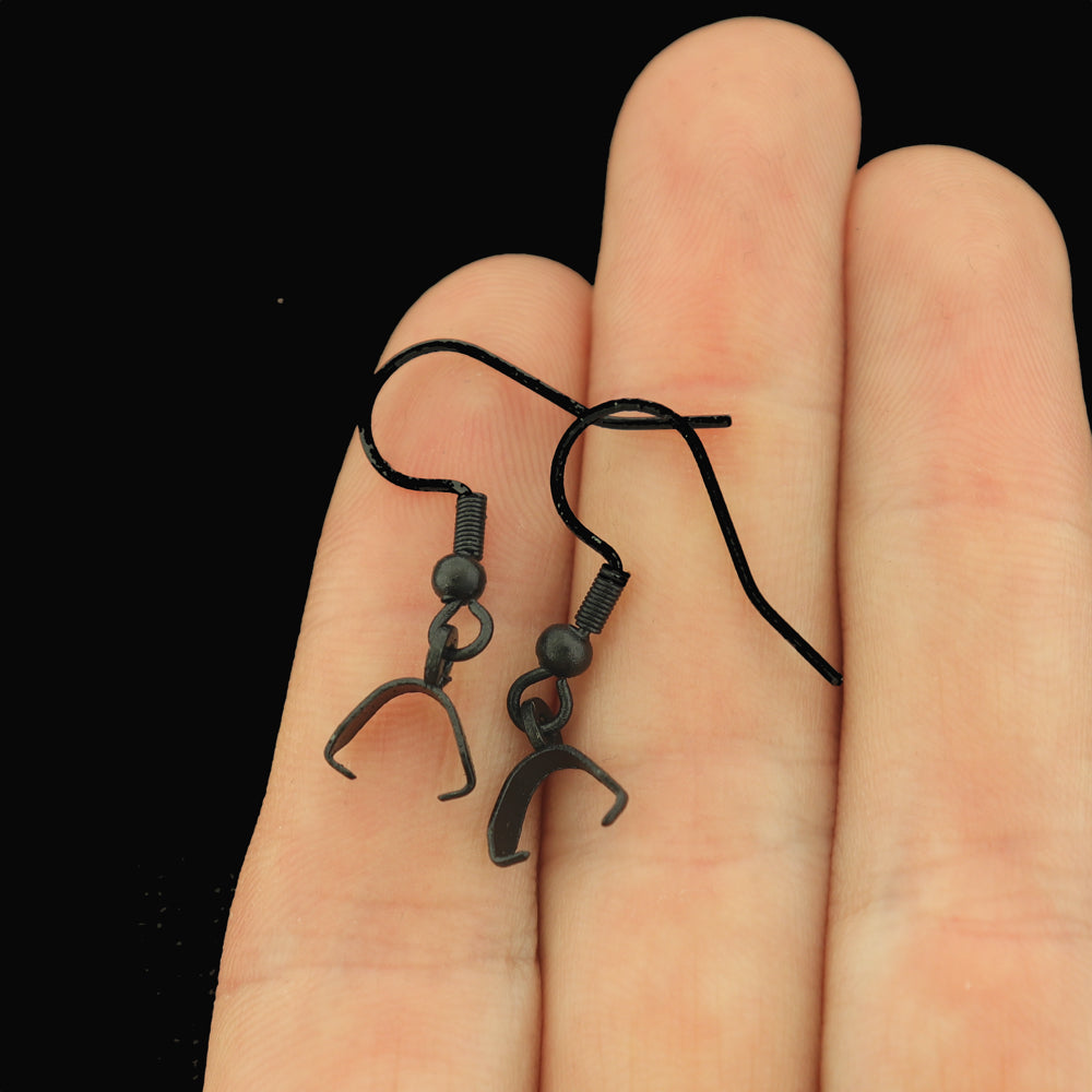 Stainless Steel Earrings - French Hook with Ice Pick Pinch Bails - 27mm x 20mm - 4 Pieces 2 Pairs - Choose Your Tone