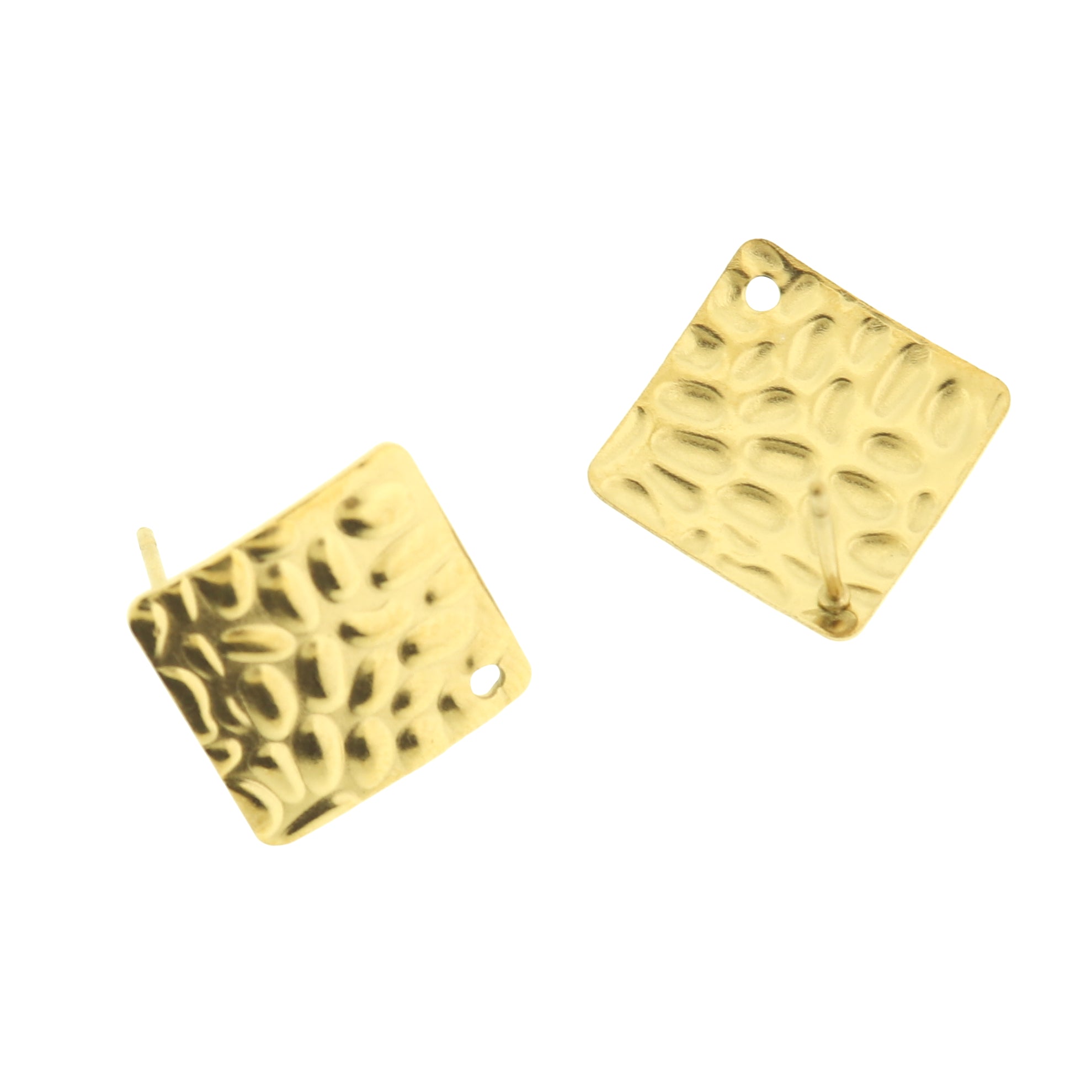 Stainless Steel Earrings - Rhombus Stud Bases - 19mm x 19mm - 2 Pieces 1 Pair - Choose Your Tone