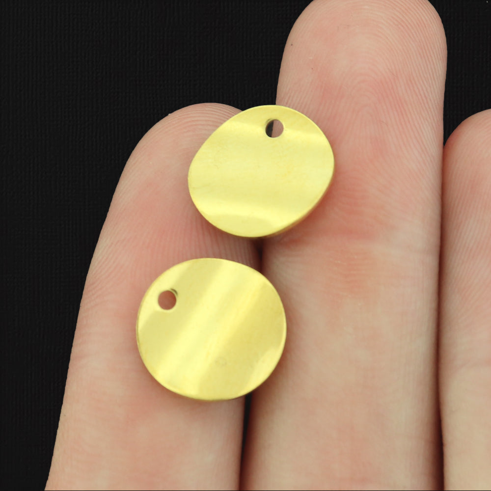 Stainless Steel Earrings - Round Stud Bases - 12mm x 12mm - 2 Pieces 1 Pair - Choose Your Tone