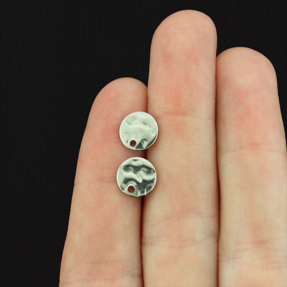 Stainless Steel Earrings - Round Stud Bases - 8mm - Choose Your Tone & Quantity!