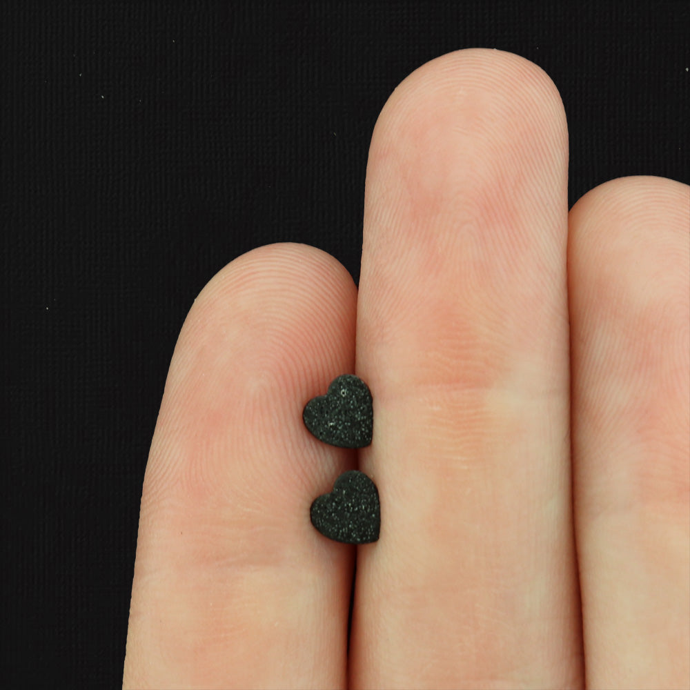 Stainless Steel Earrings - Sparkle Dust Heart Studs - 5mm - 2 Pieces 1 Pair - Choose Your Tone