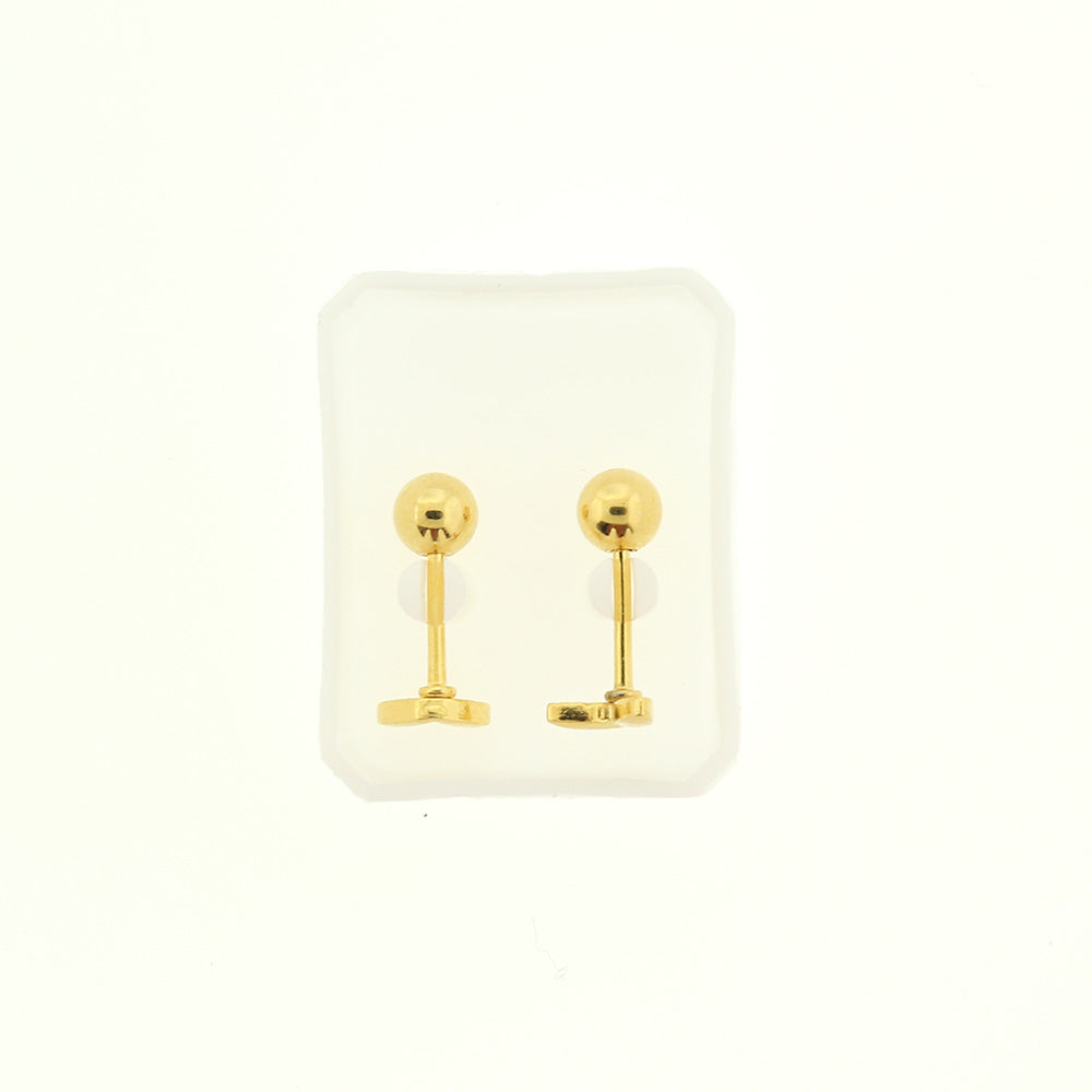 Stainless Steel Earrings - Sprout Studs - 5mm x 3mm - 2 Pieces 1 Pair - Choose Your Tone