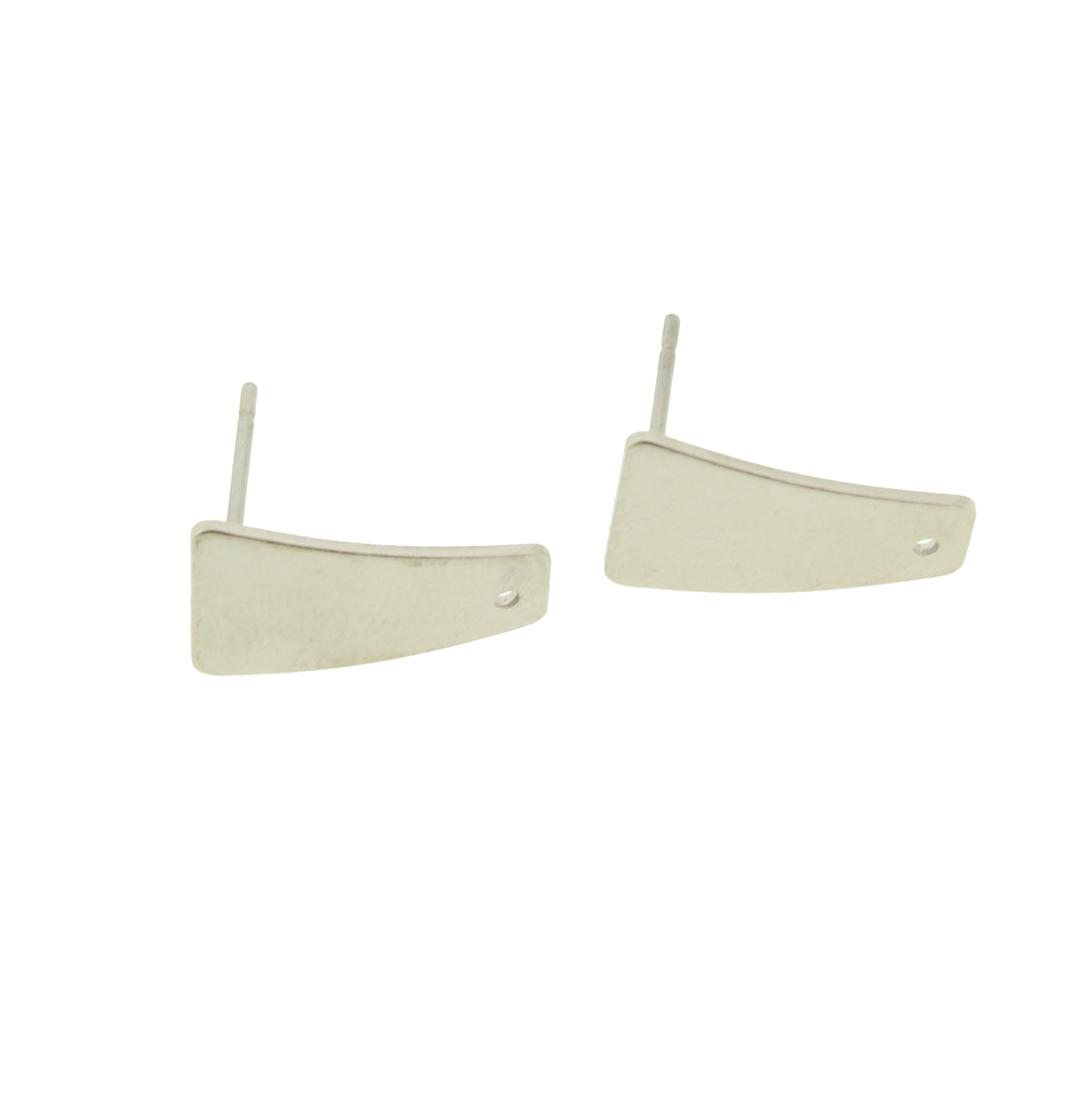 Stainless Steel Earrings - Trapezoid Stud Bases - 16mm x 10mm - 2 Pieces 1 Pair - Choose Your Tone