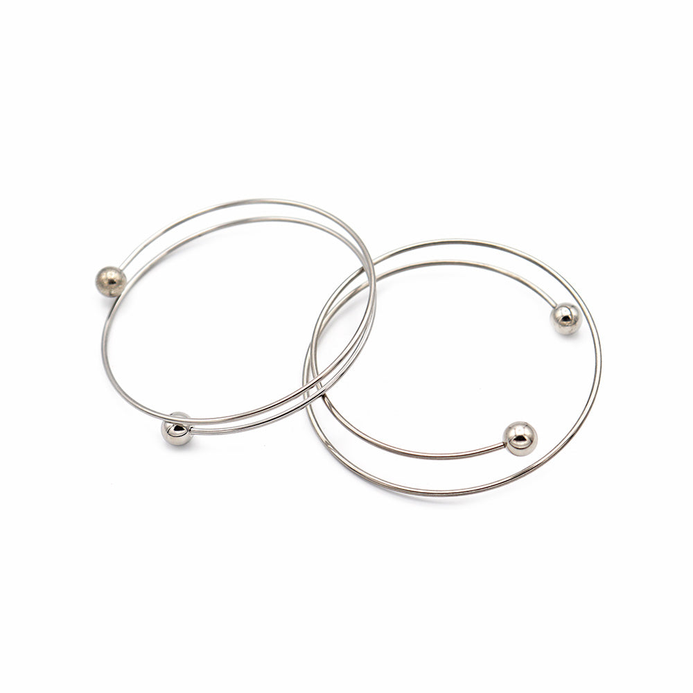 Stainless Steel Wrap Bangle - 60mm - 1.7mm Thick - Choose Your Tone & Quantity!