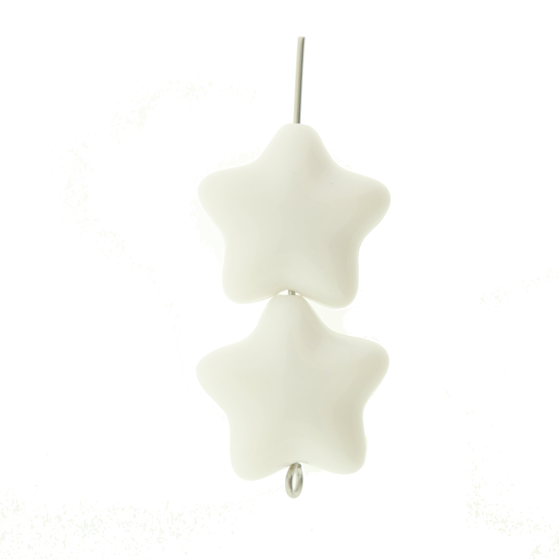 Star Acrylic Beads 20mm - White - 30 Beads - BD010