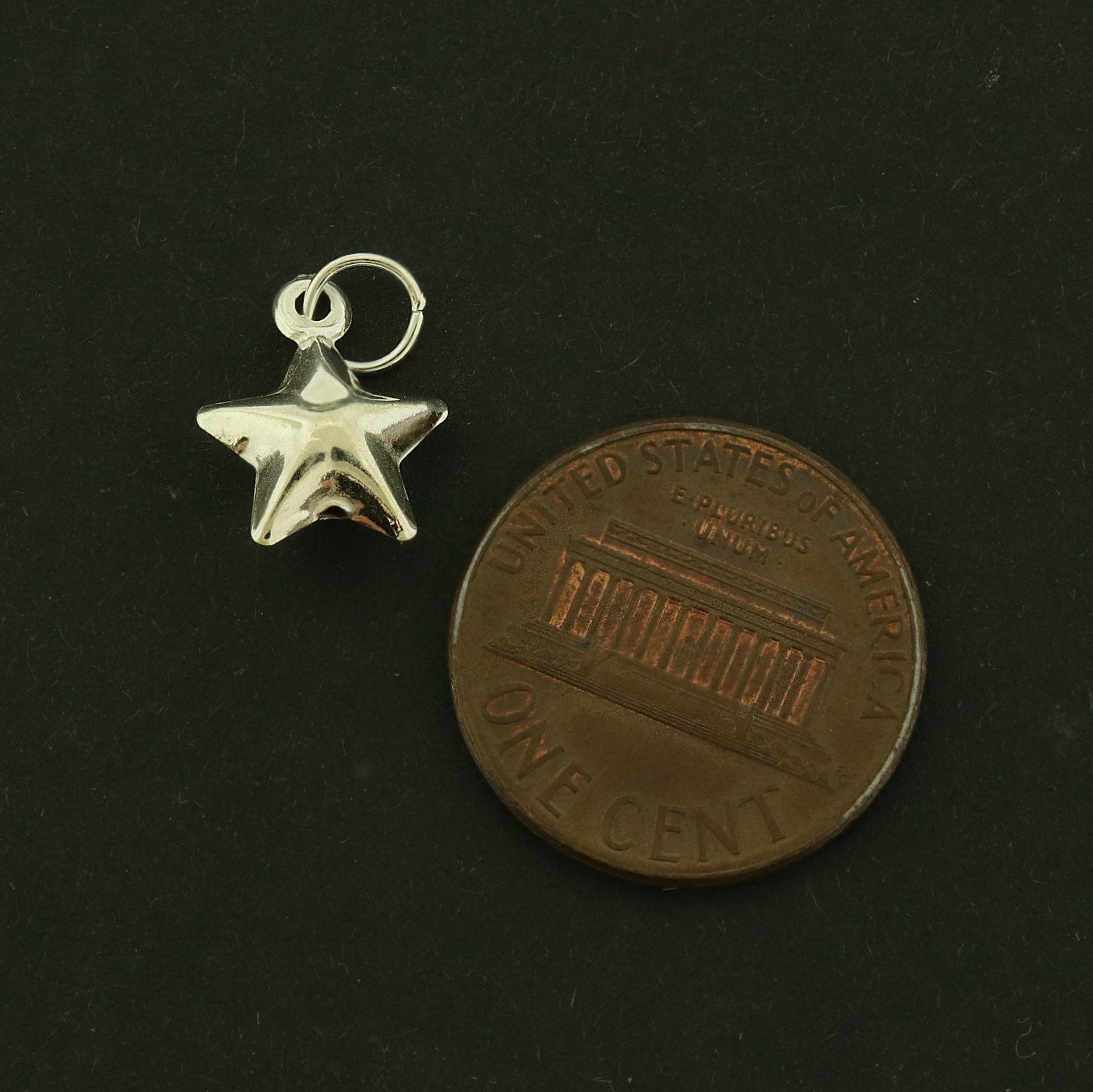 Star Sterling Silver Charms - 3D Celestial Pendant - ST092
