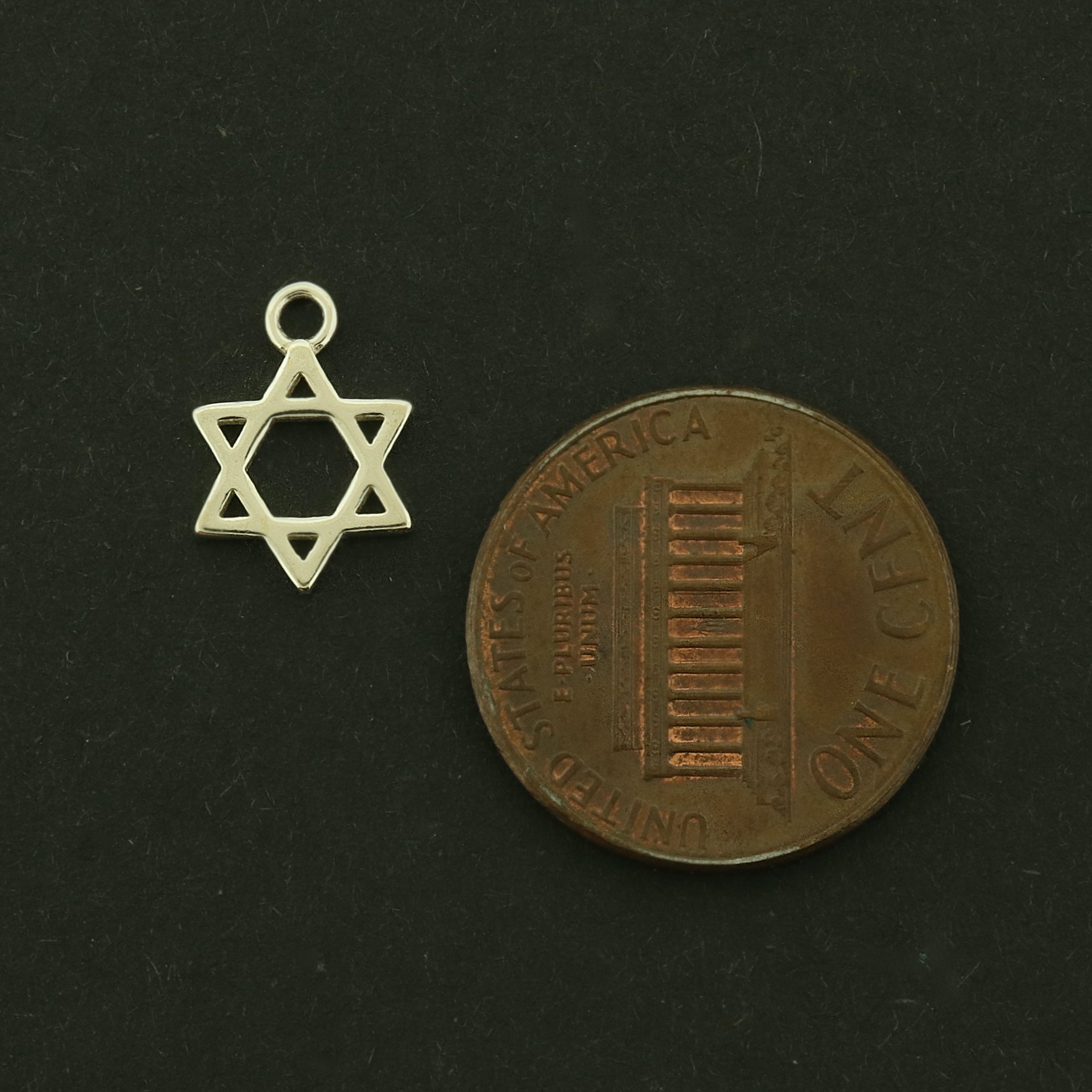 Star of David Sterling Silver Charm - Religious Pendant - ST024