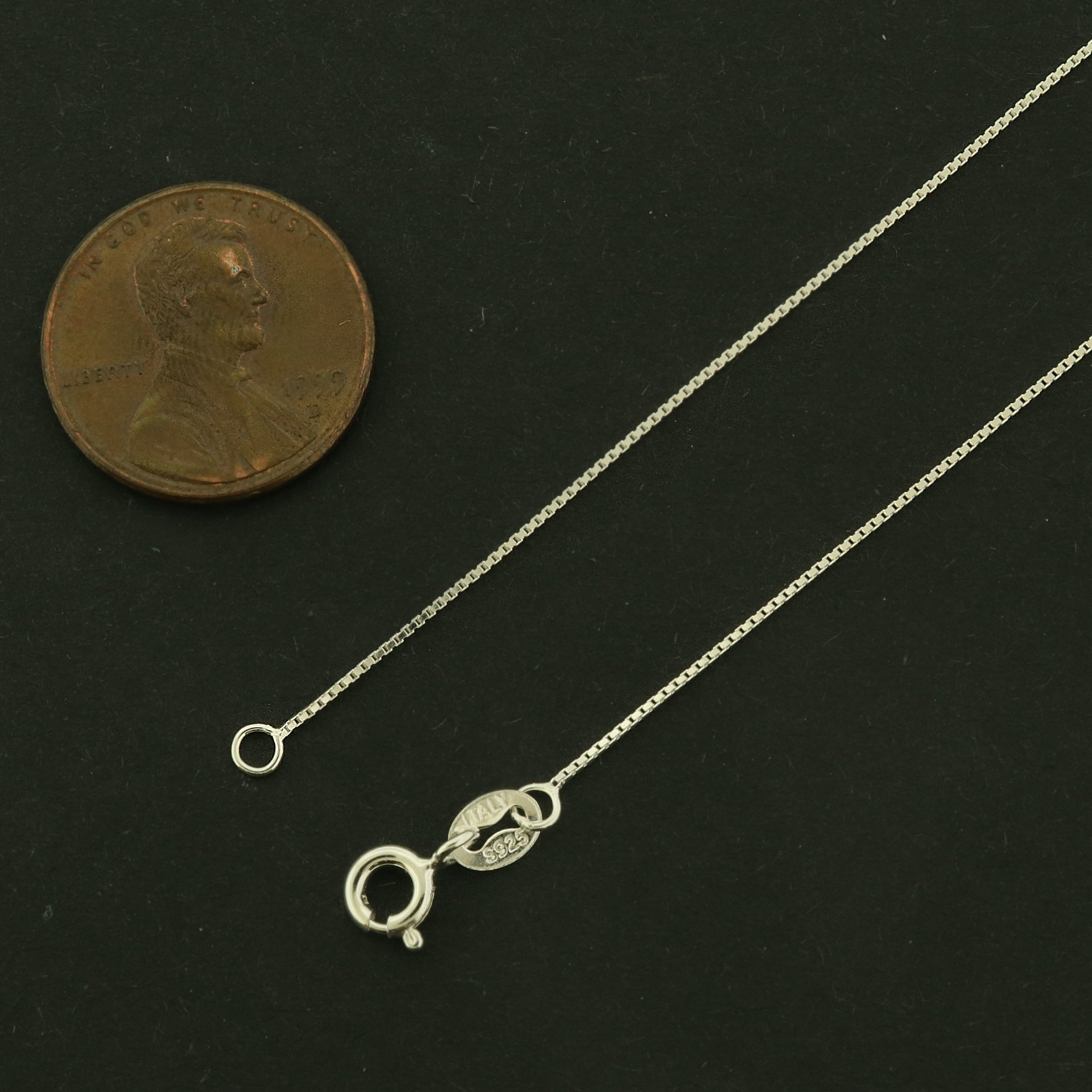 Sterling Silver Box Chain Necklace - 0.65mm Thick - Choose Your Size!