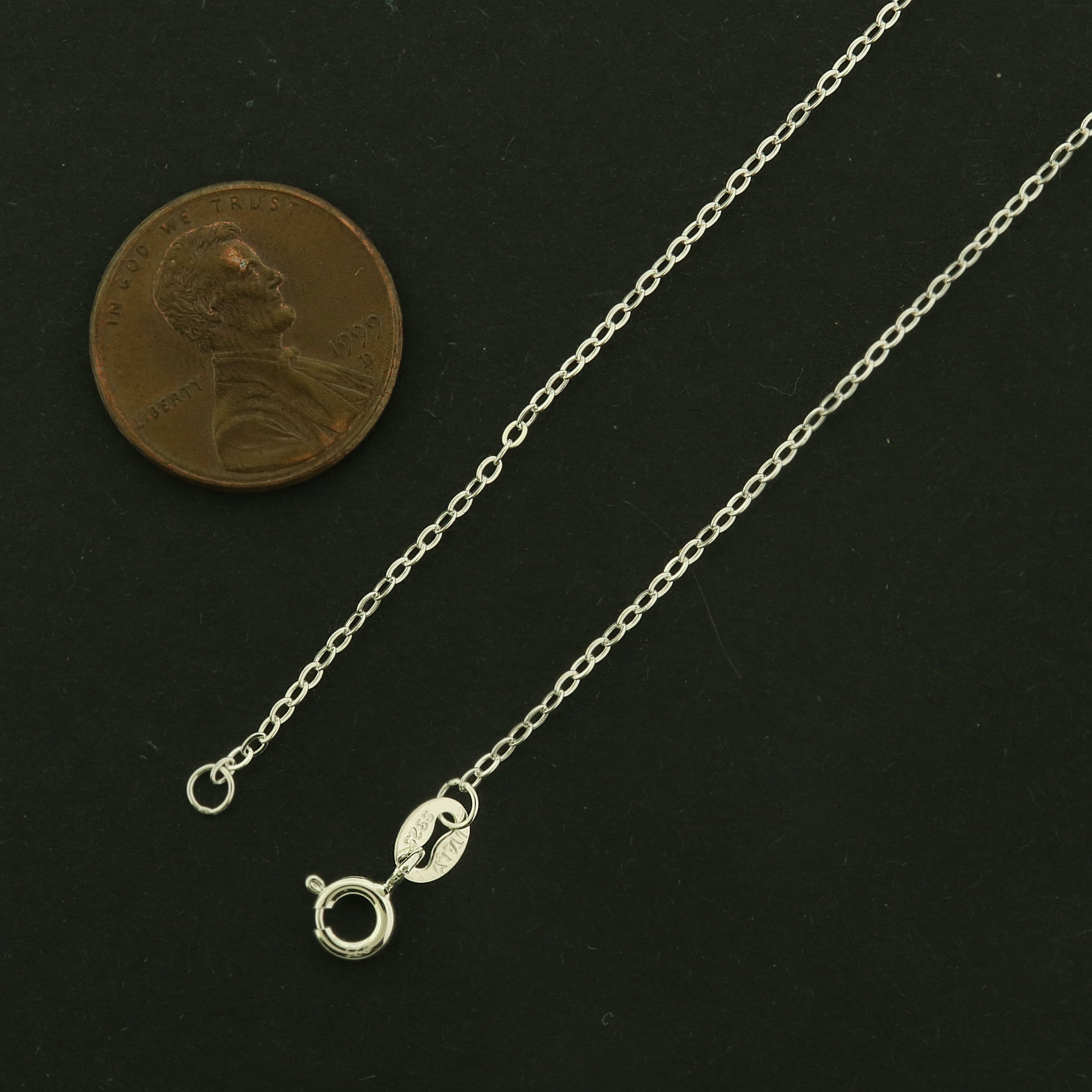 Sterling Silver Cable Chain Necklace - 1.2mm Thick - Choose Your Size!