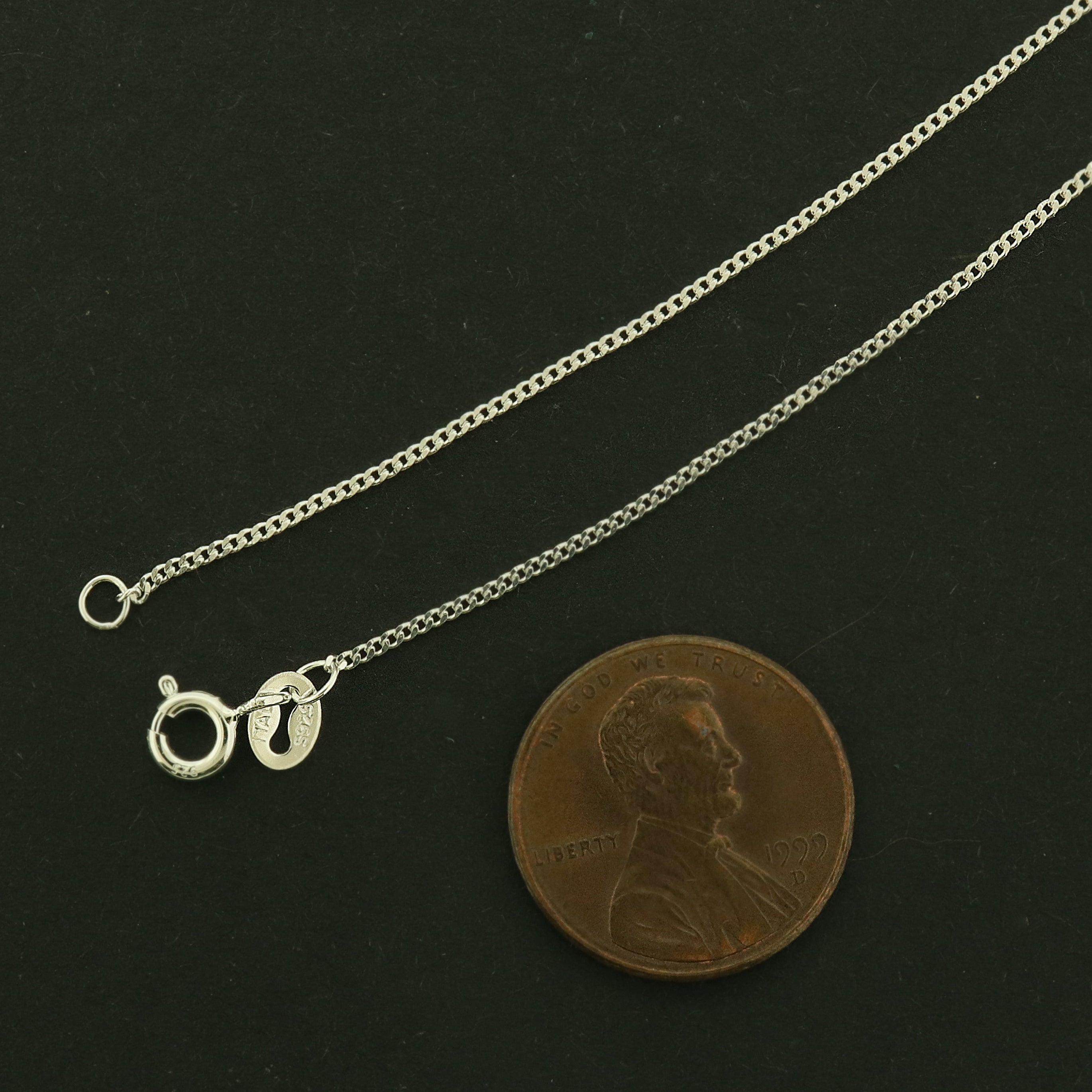 Sterling Silver Curb Chain Necklace - 1mm Thick - Choose Your Size!