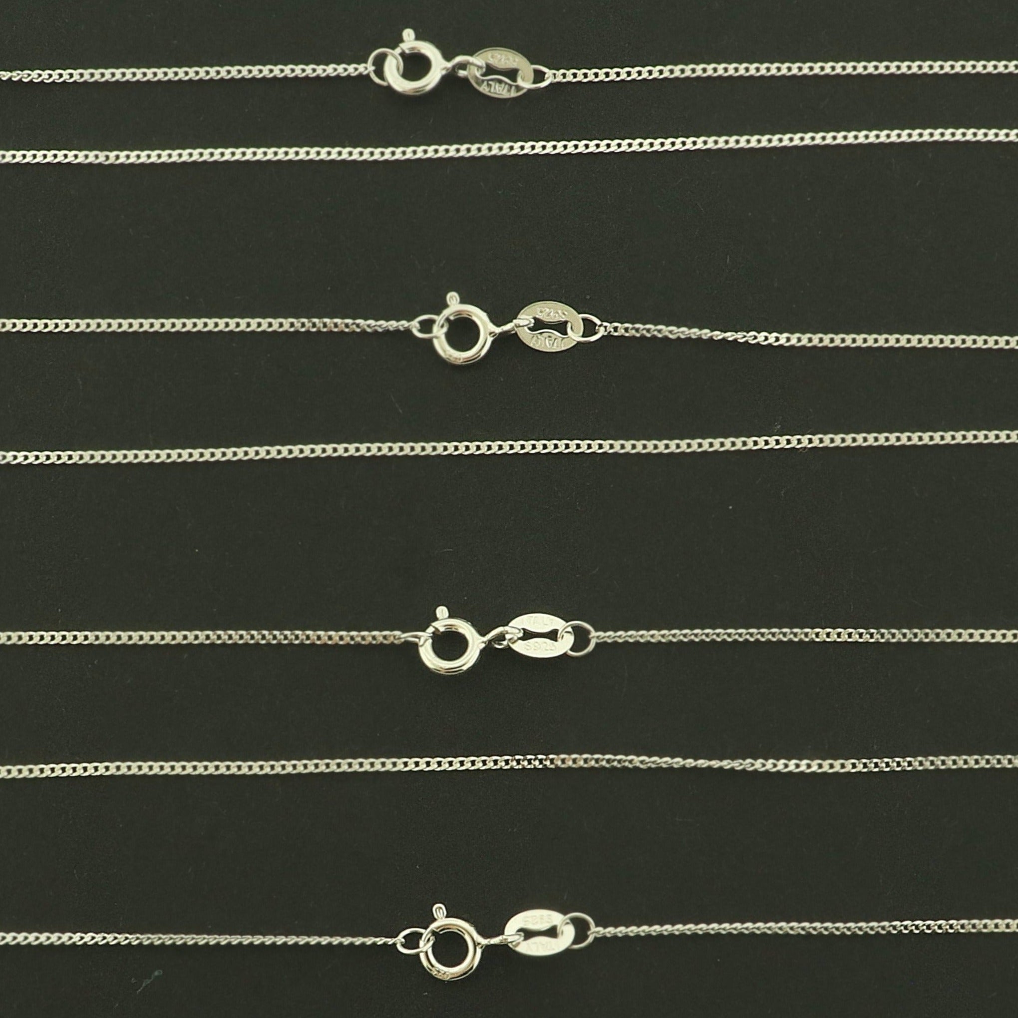 Sterling Silver Curb Chain Necklace - 1mm Thick - Choose Your Size!