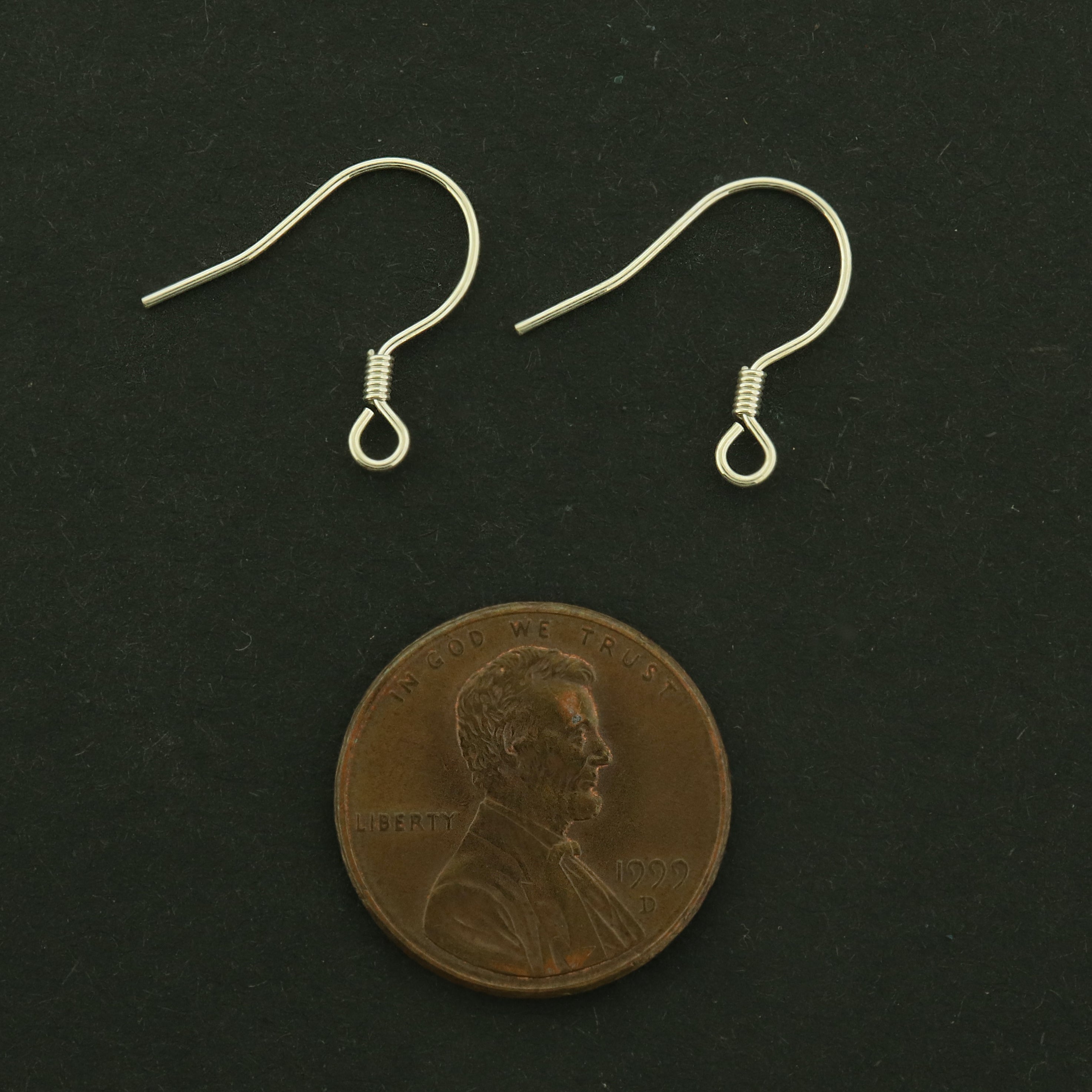 Sterling Silver French Earring Hook Wires - 2 Pairs - ST214