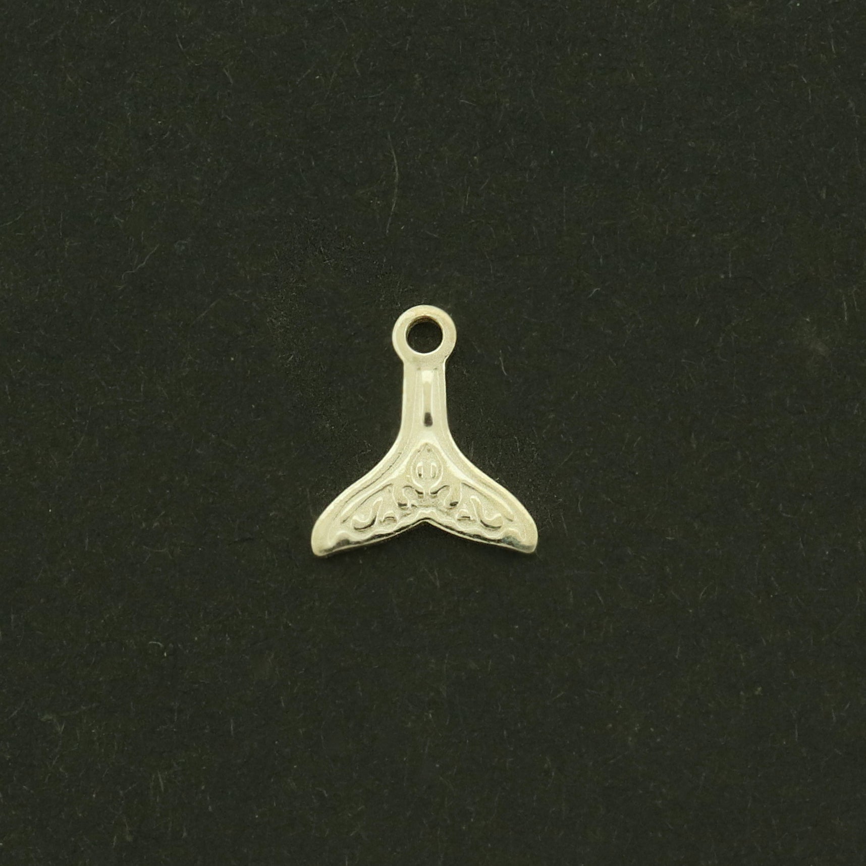 Sterling Silver Whale Tail Charm - Ocean Pendant - 1 Charm - ST027