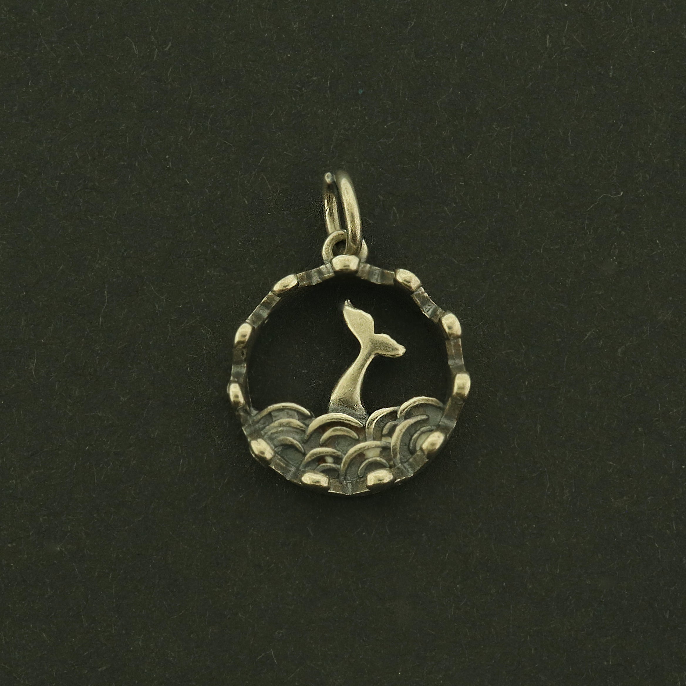 Sterling Silver Whale Tail Charm - Ocean Pendant - ST073