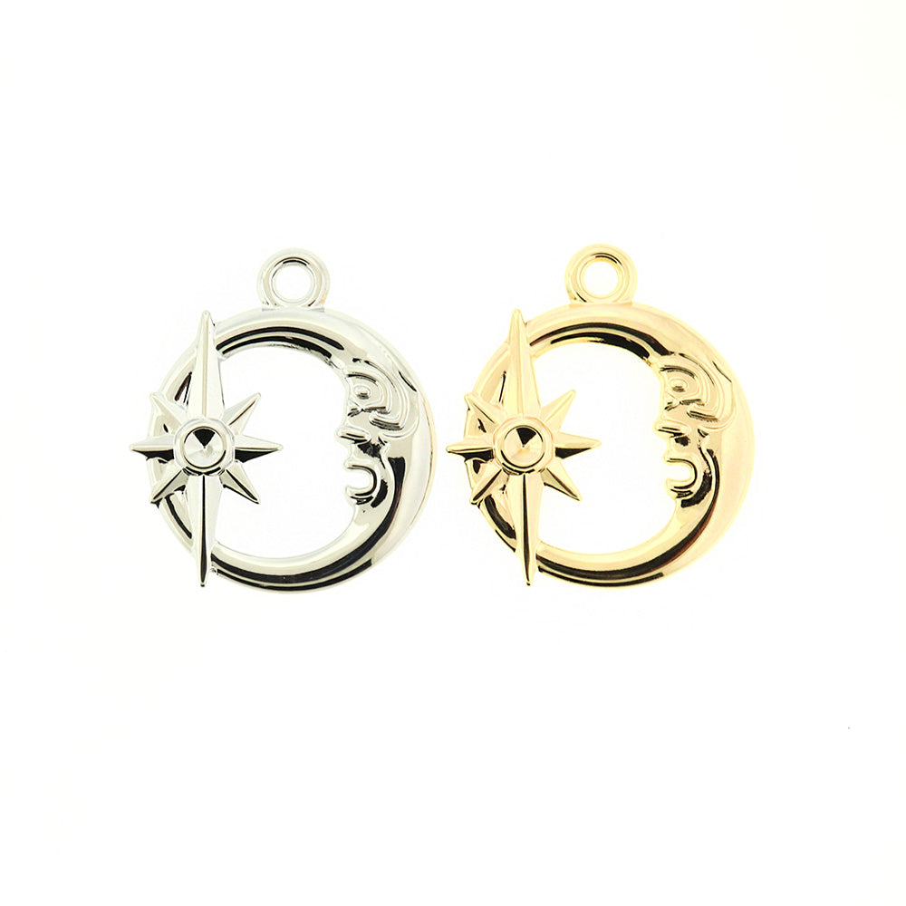 Sun and Moon Plated Copper Connector Charm - Choose Your Tone