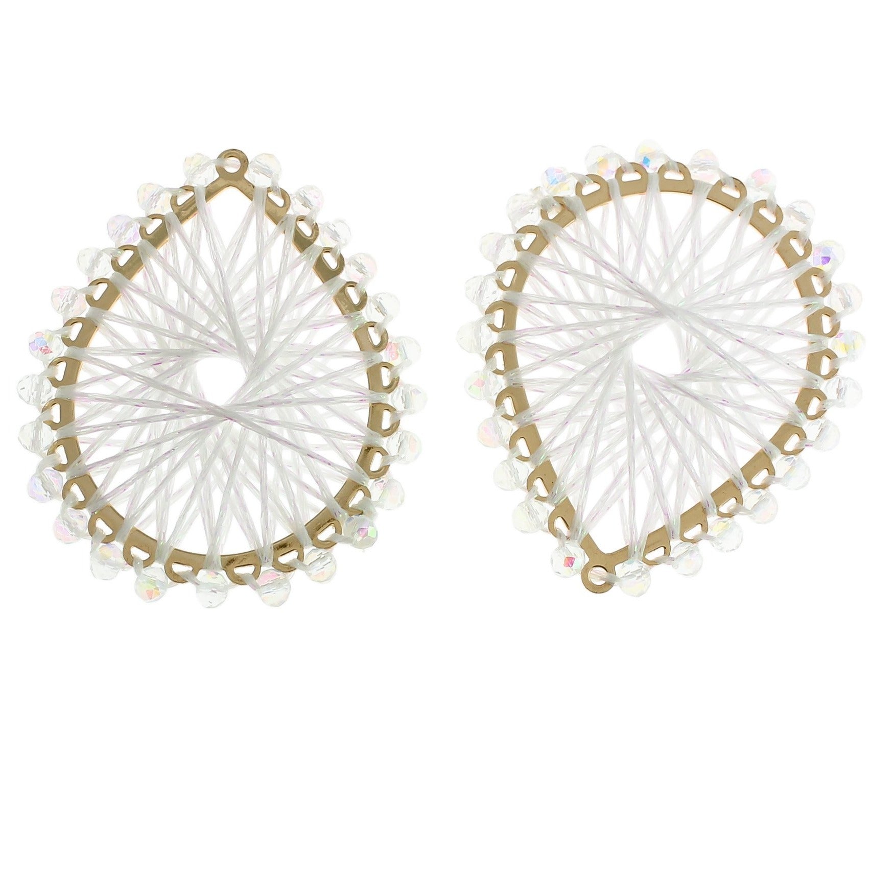 Teardrop Beaded Woven Gold Tone Pendant - Choose Your Color!