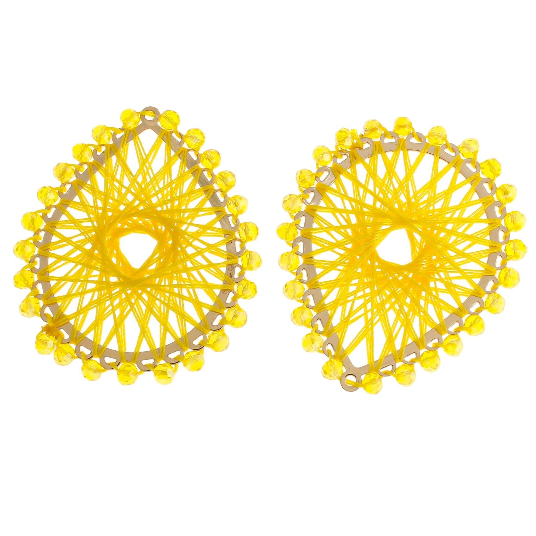 Teardrop Beaded Woven Gold Tone Pendant - Choose Your Color!