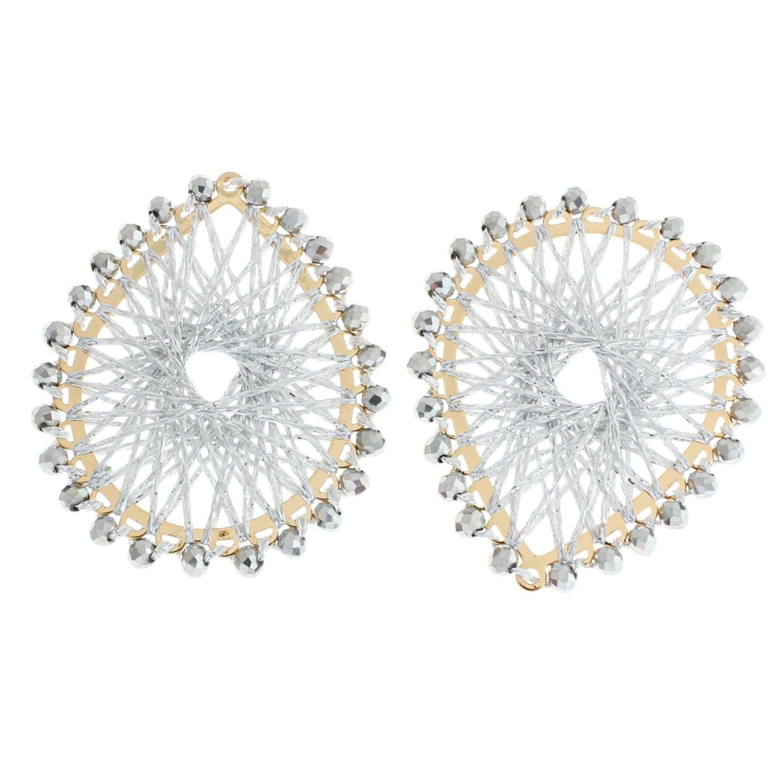 Teardrop Beaded Woven Gold Tone Pendant - Choose Your Color!