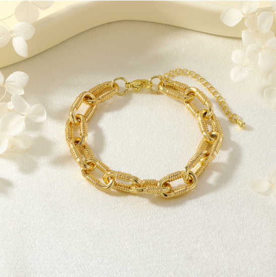 Textured Paperclip Chain Bracelet - Choose Your Tone!