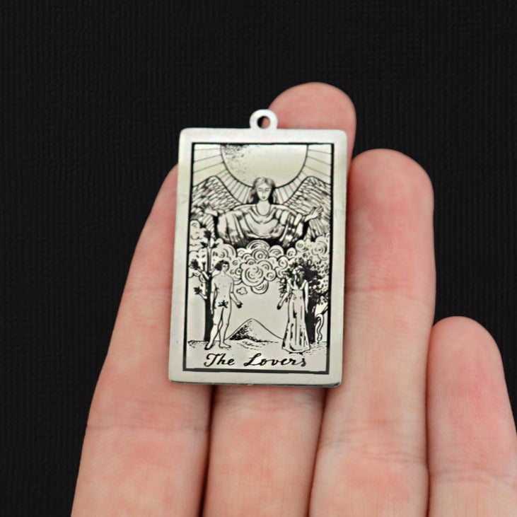 The Lovers Tarot Card Titanium Steel Charm - SSP632