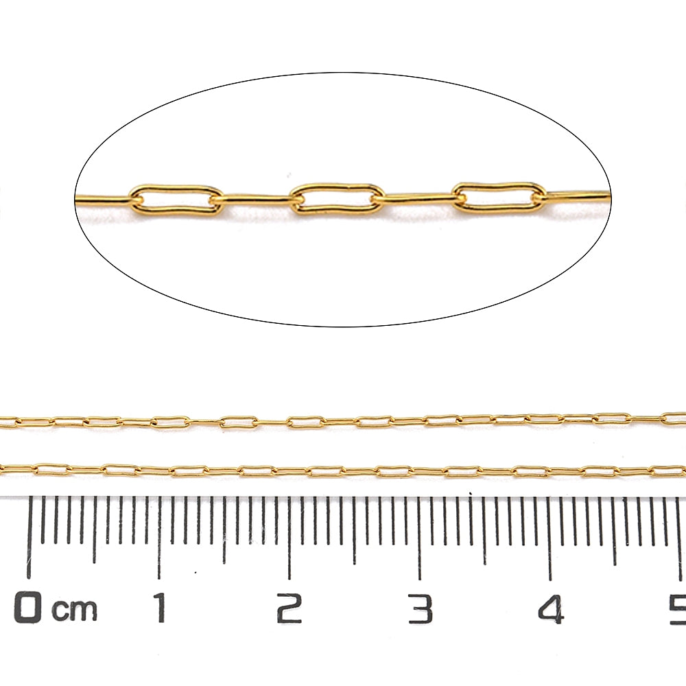 Thin Gold Stainless Steel Paperclip Chain - Per Foot - Choose Your Thickness!
