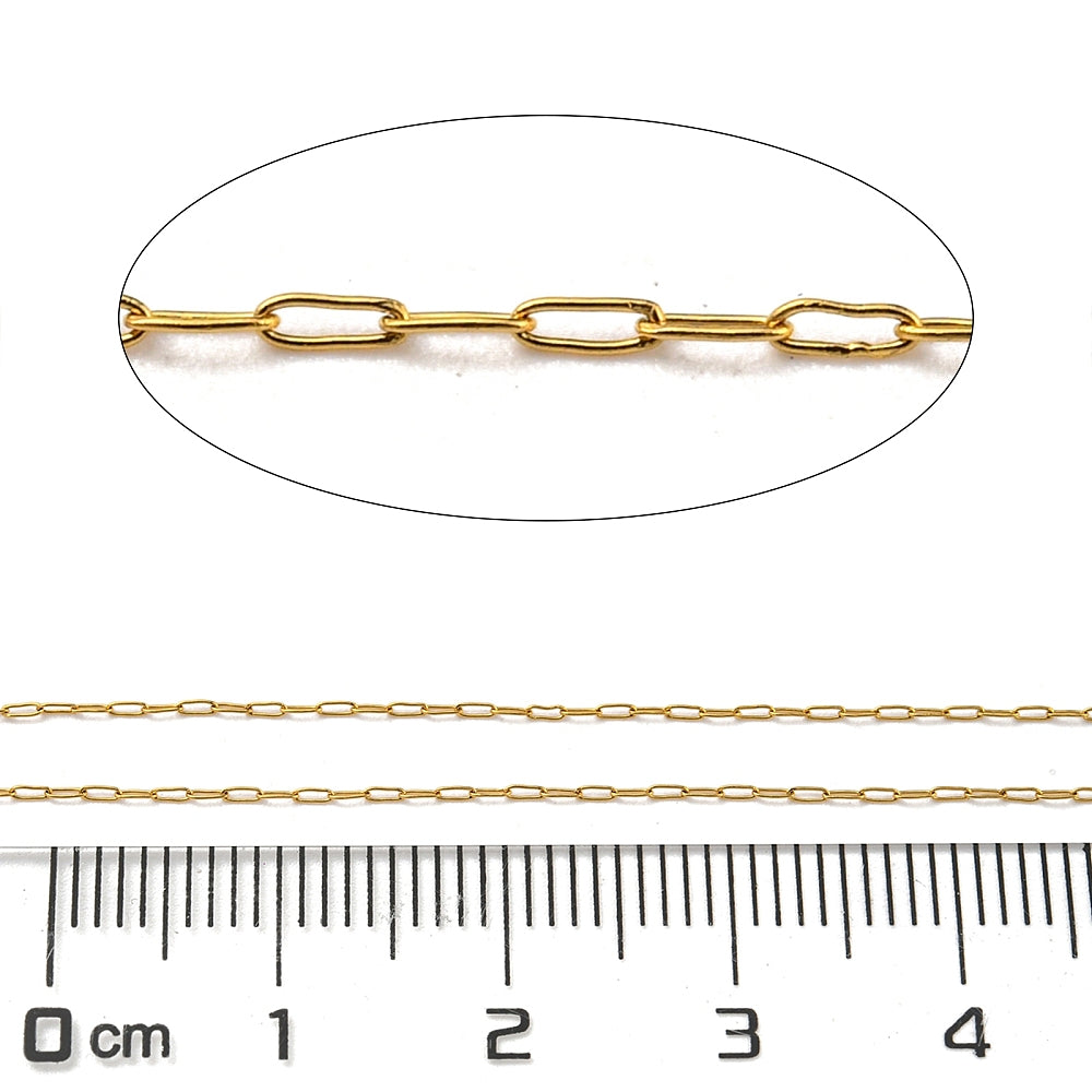 Thin Gold Stainless Steel Paperclip Chain - Per Foot - Choose Your Thickness!
