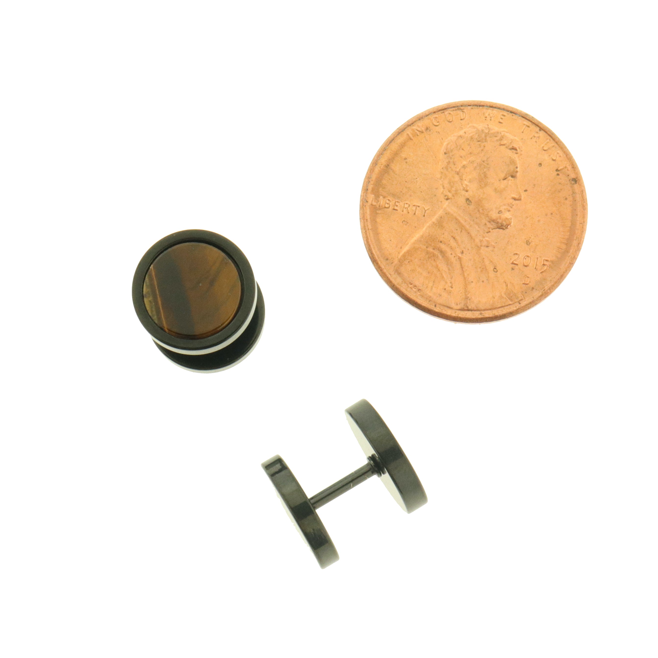 Titanium Gemstone Earrings - Black Tone - 1 Pair - Choose Your Gemstone!