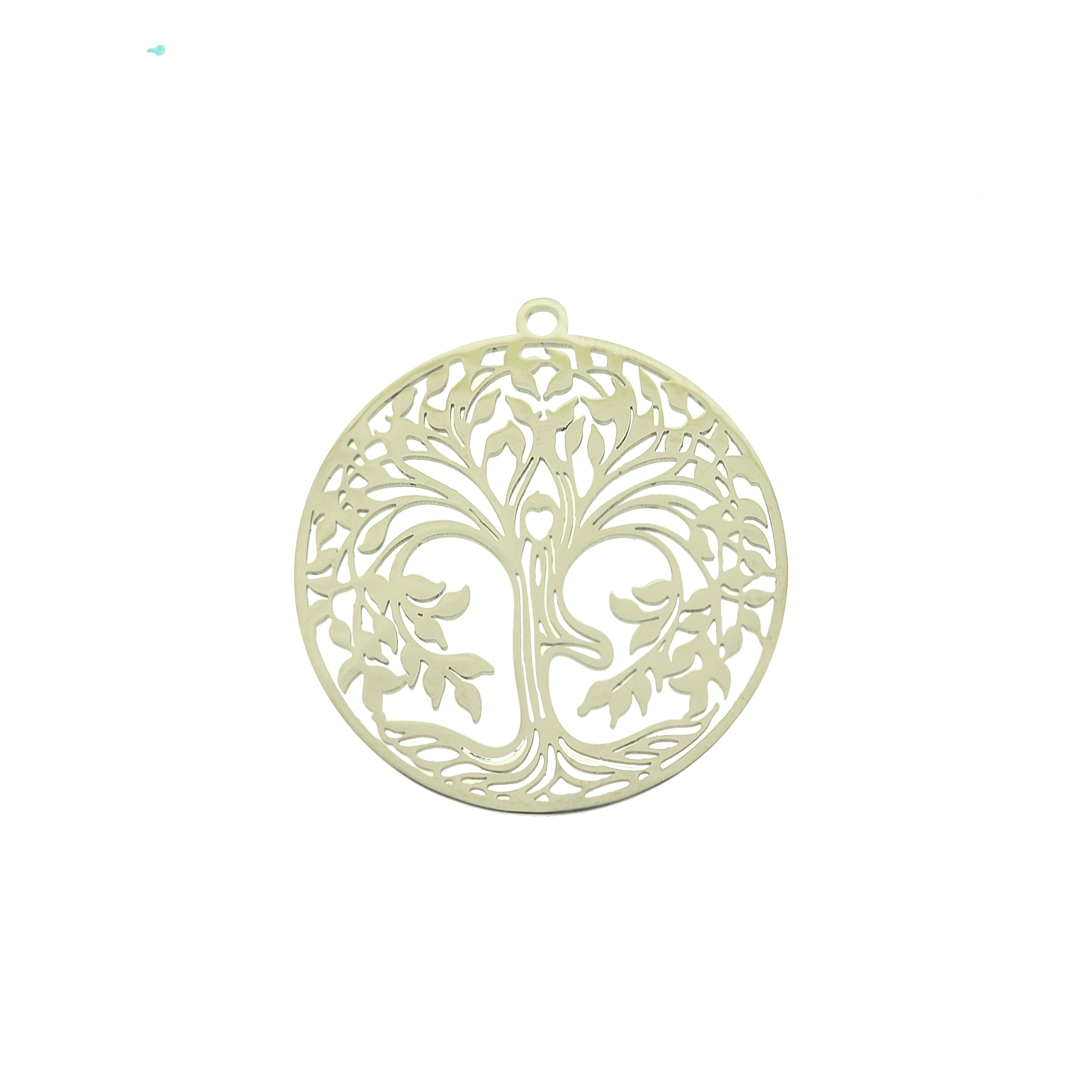 Tree of Life Silver Tone Stainless Steel Charm 2 Sided - SSP743