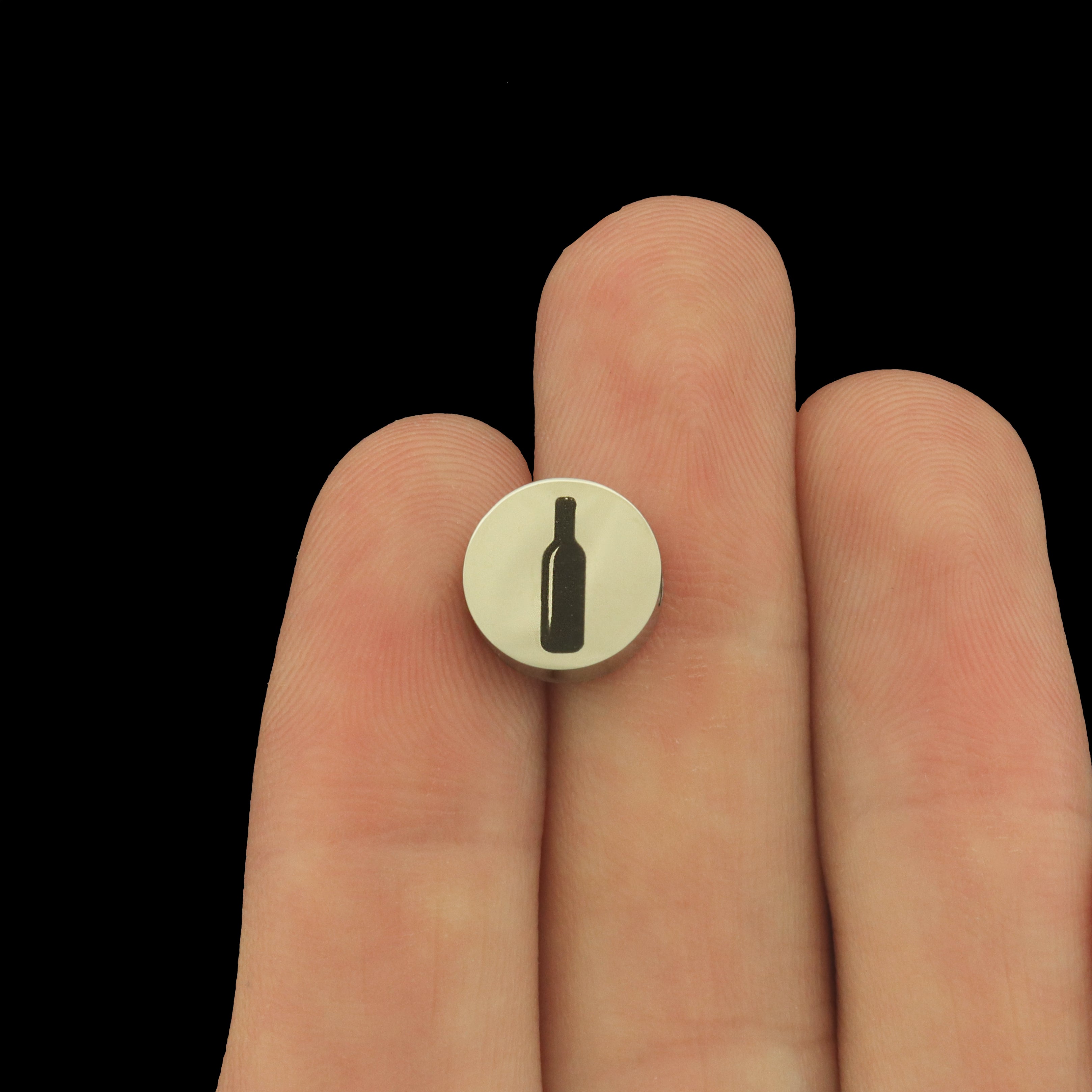 Wine Stainless Steel Beads - Wine Bottle Bead - Choose Your Size - BFS034S-8313