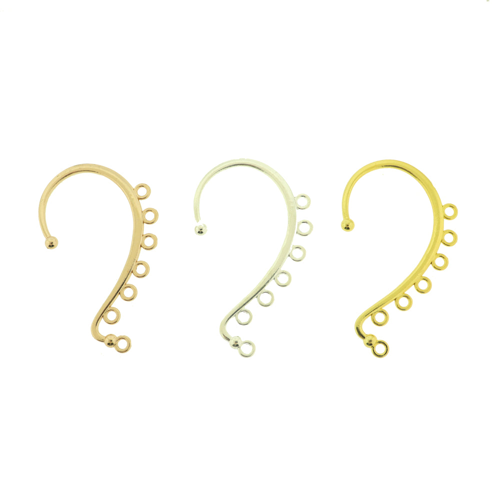 Boucle d'oreille en laiton doré - Vigne - 53 mm x 26 mm - 1 pièce - ER581