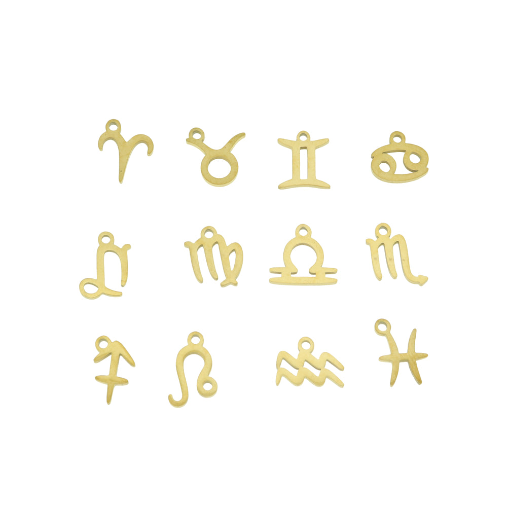 Zodiac Symbol Stainless Steel Charms - Choose Your Sign & Tone