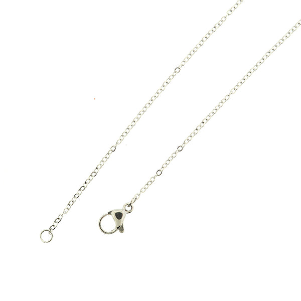 Stainless Steel Cable Chain Necklace 17.7" - 1mm - 1 Necklace - N011