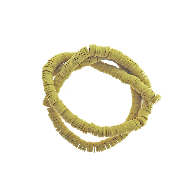 SALE Heishi Polymer Clay Beads 6mm x 1mm - Goldenrod Yellow - 1 Strand 320 Beads - LBD2644
