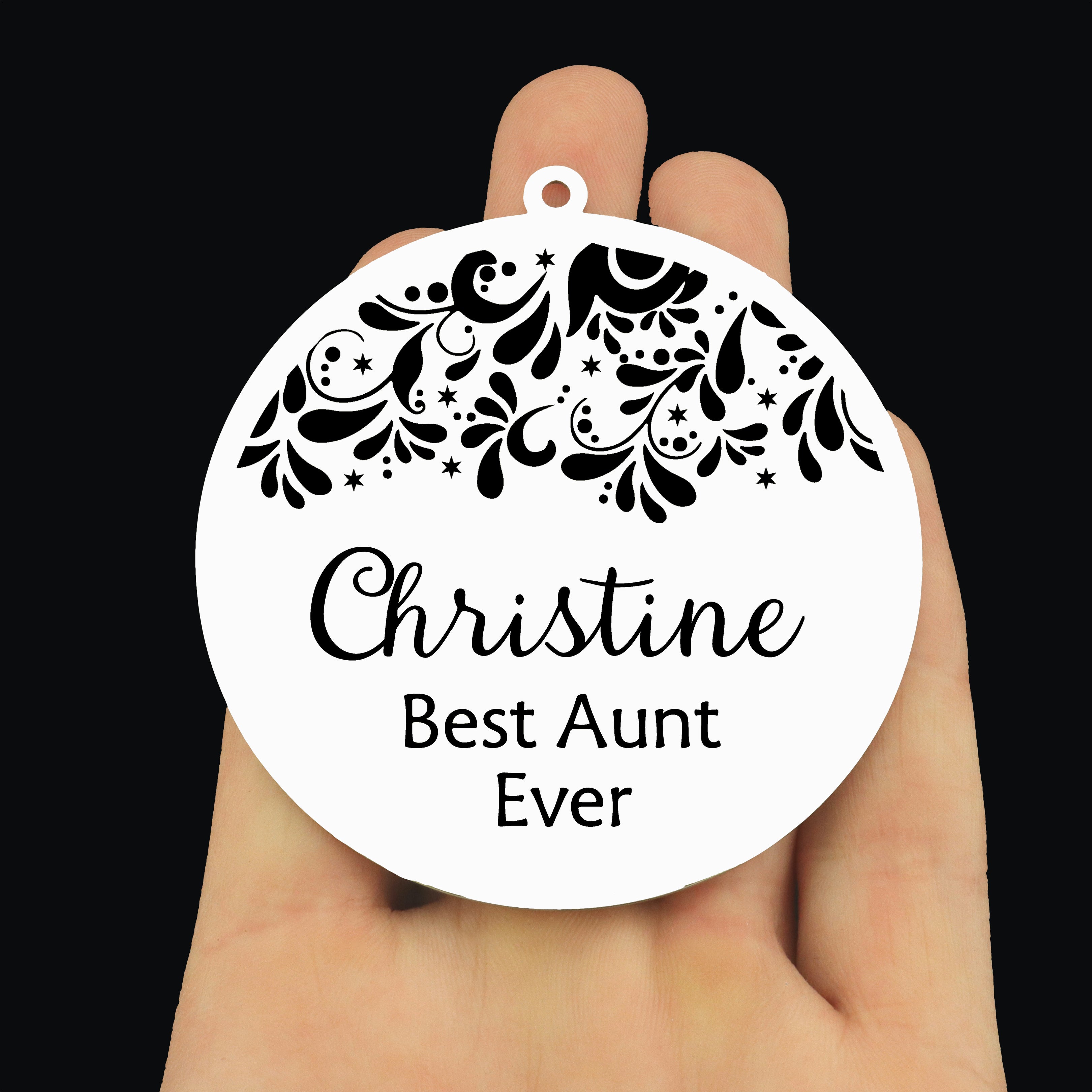 Custom Best Aunt Stainless Steel Ornament - Customize the Name!