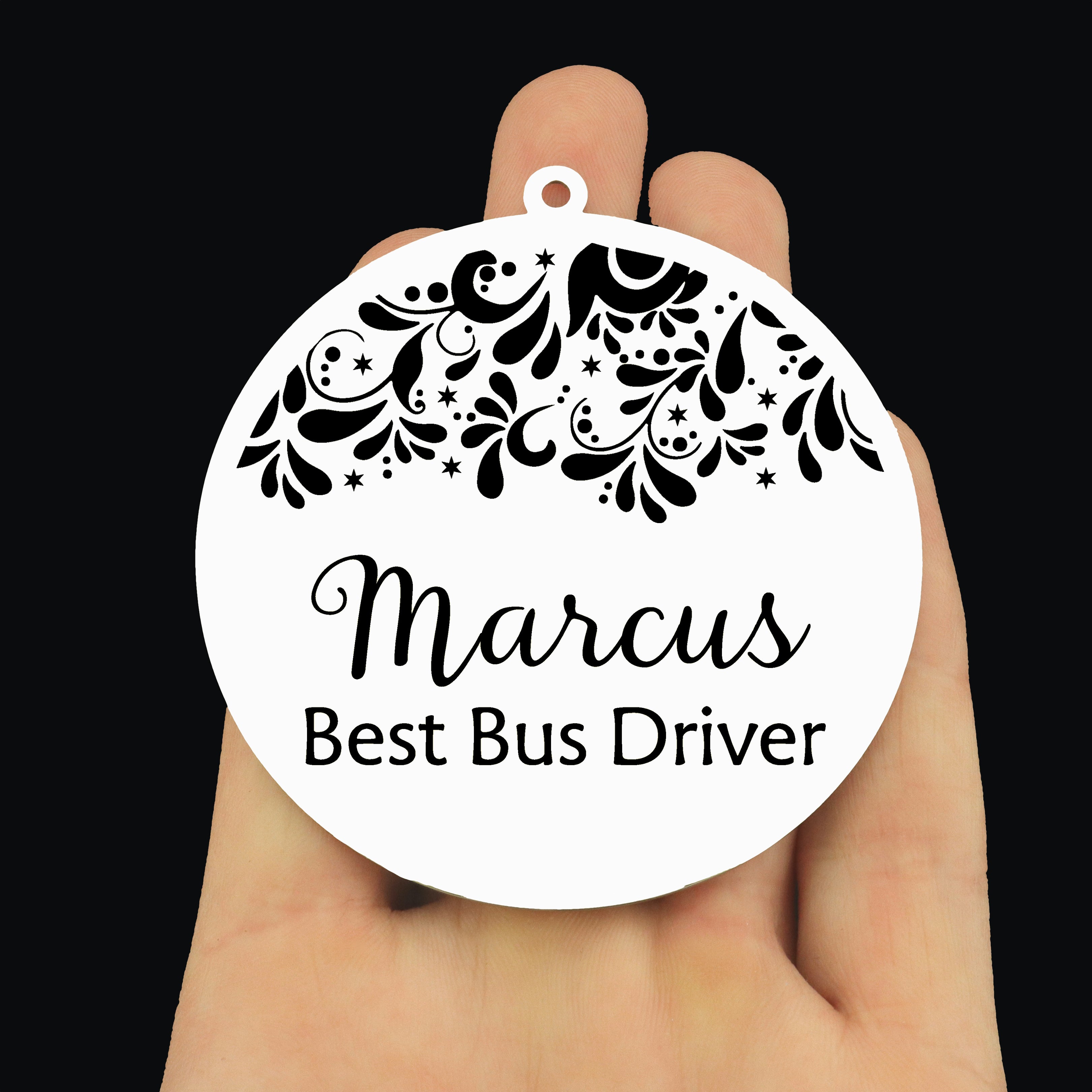 Custom Best Bus Driver Stainless Steel Ornament - Customize the Name!