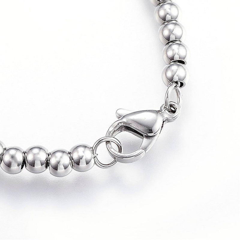 Stainless Steel Ball Chain Bracelet 7.48" - 4mm - 1 Bracelet - N428