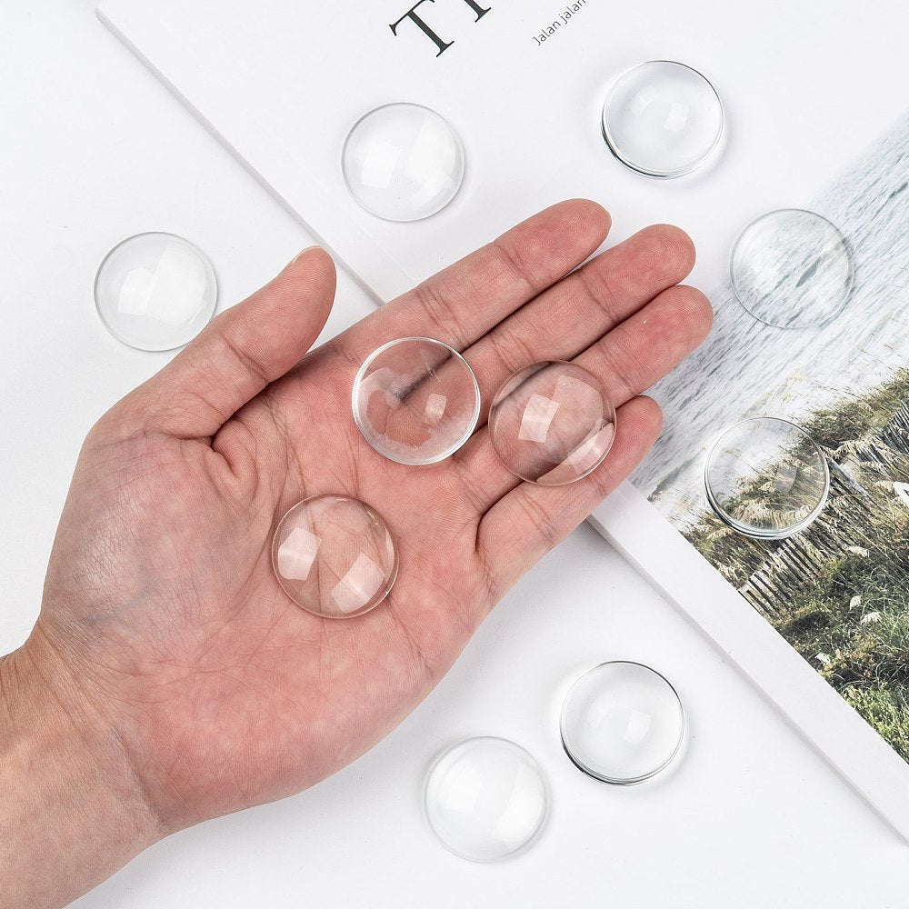 25 cabochons dôme en verre à sceller - Choisissez votre taille !