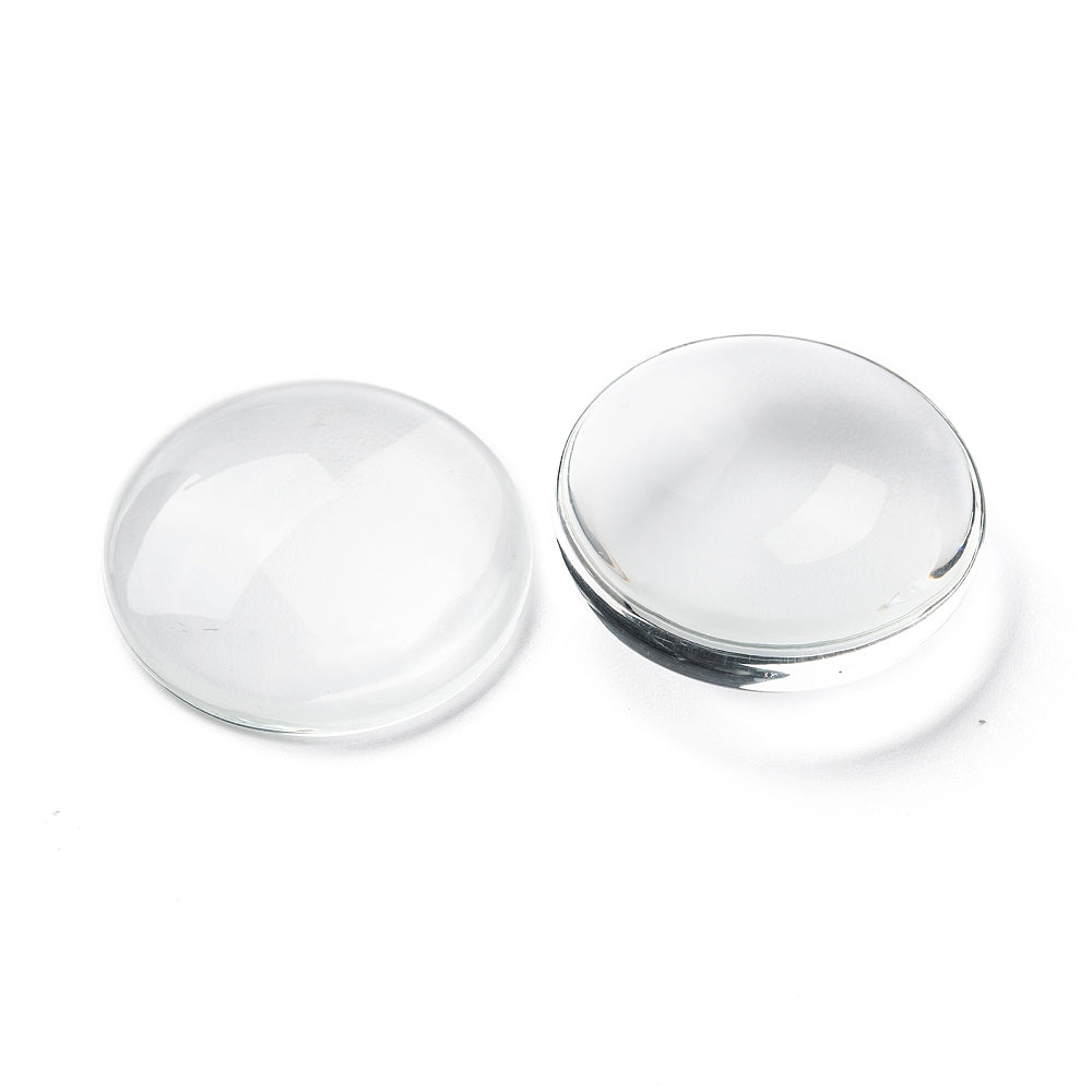 25 Glass Dome Cabochon Seals - Choose Your Size!
