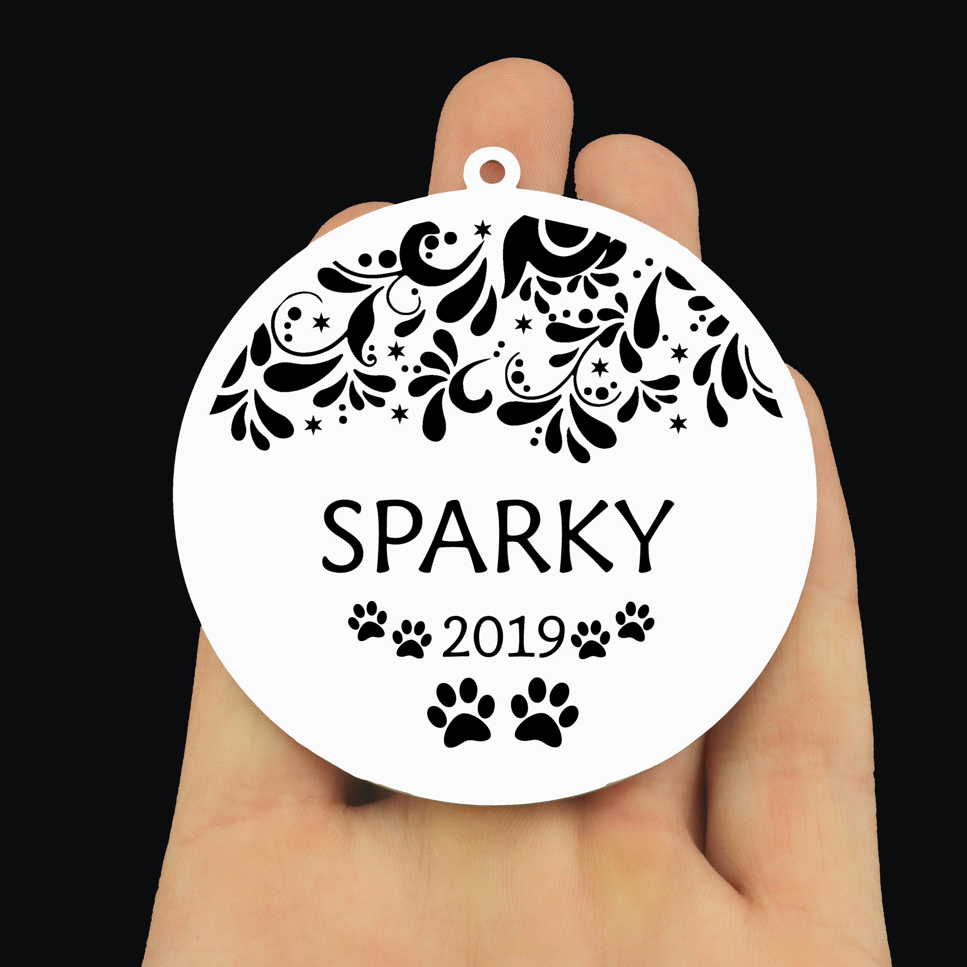 Custom Dog Memorial Stainless Steel Ornament - Customize the Name and Date!