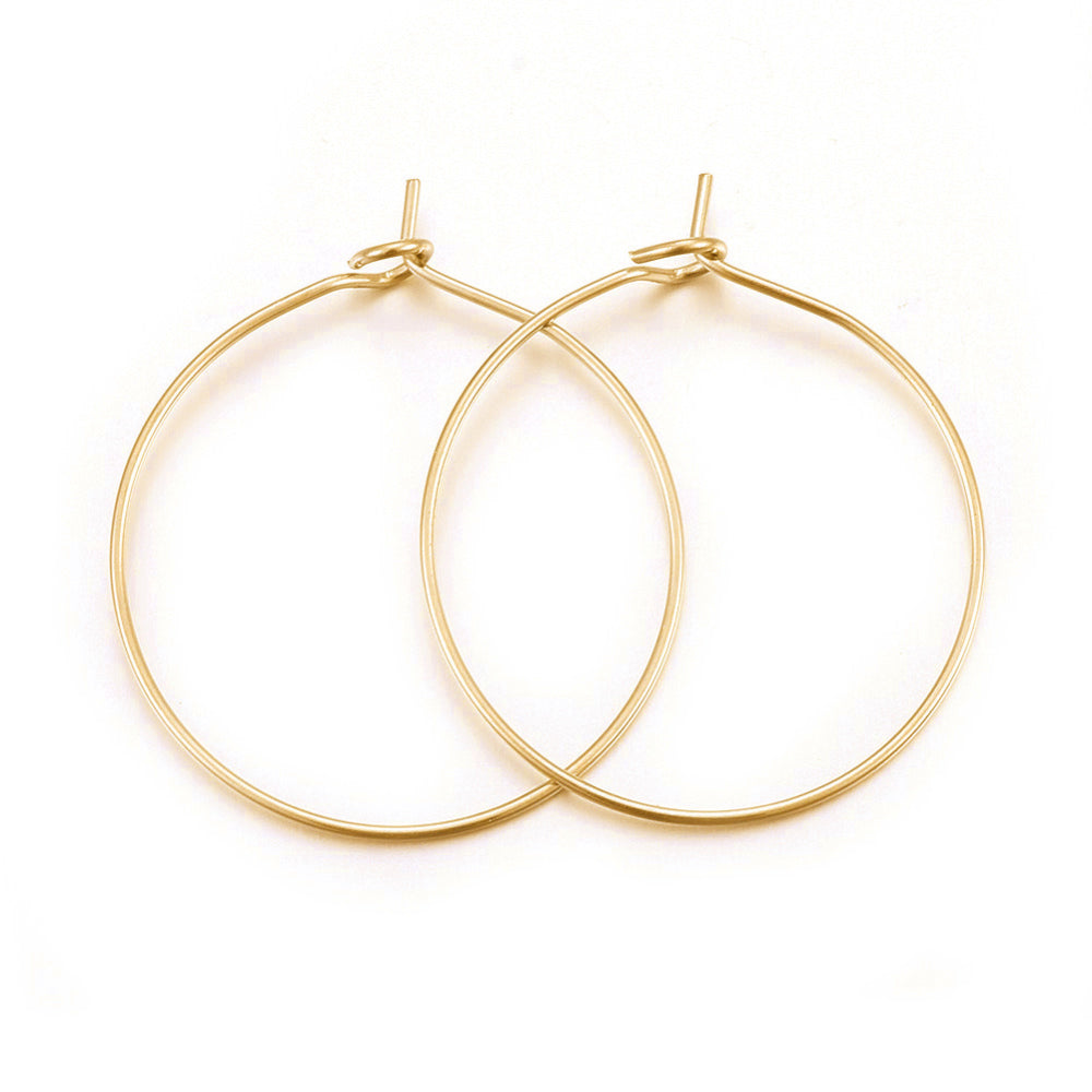 20 Surgical Stainless Wine Charm Hoops - Silver or 18k Gold Plated - Choose Your Size!