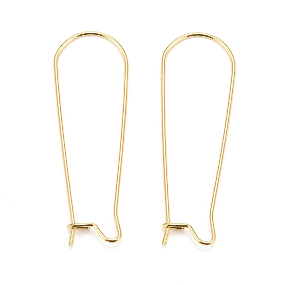 20 Surgical Stainless Kidney Earring Hooks - Silver or 18k Gold Plated - Choose Your Size!